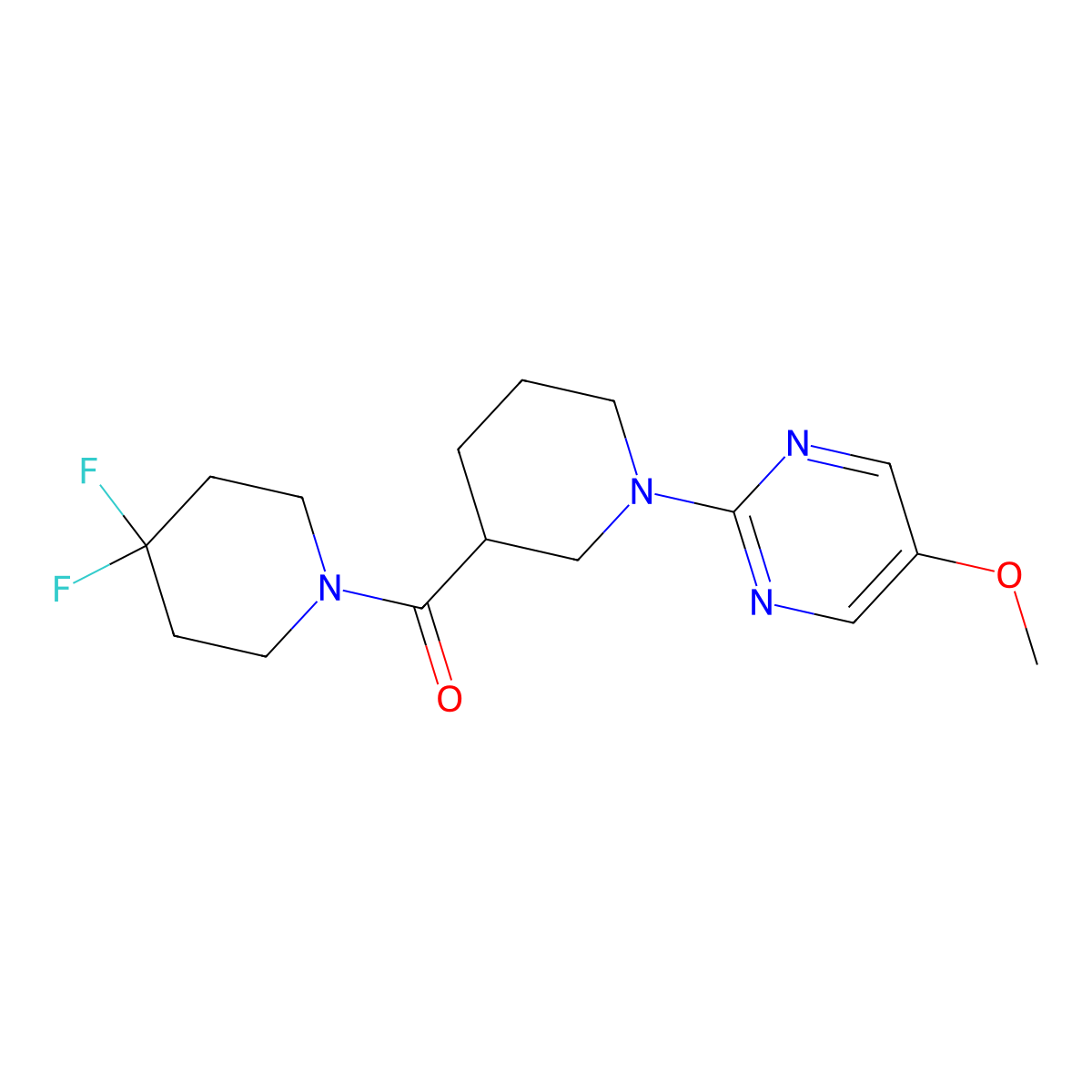 2-[3-(4,4-Difluoropiperidine-1-carbonyl)piperidin-1-yl]-5-methoxypyrimidine molecular structure, CAS 2770632-25-0