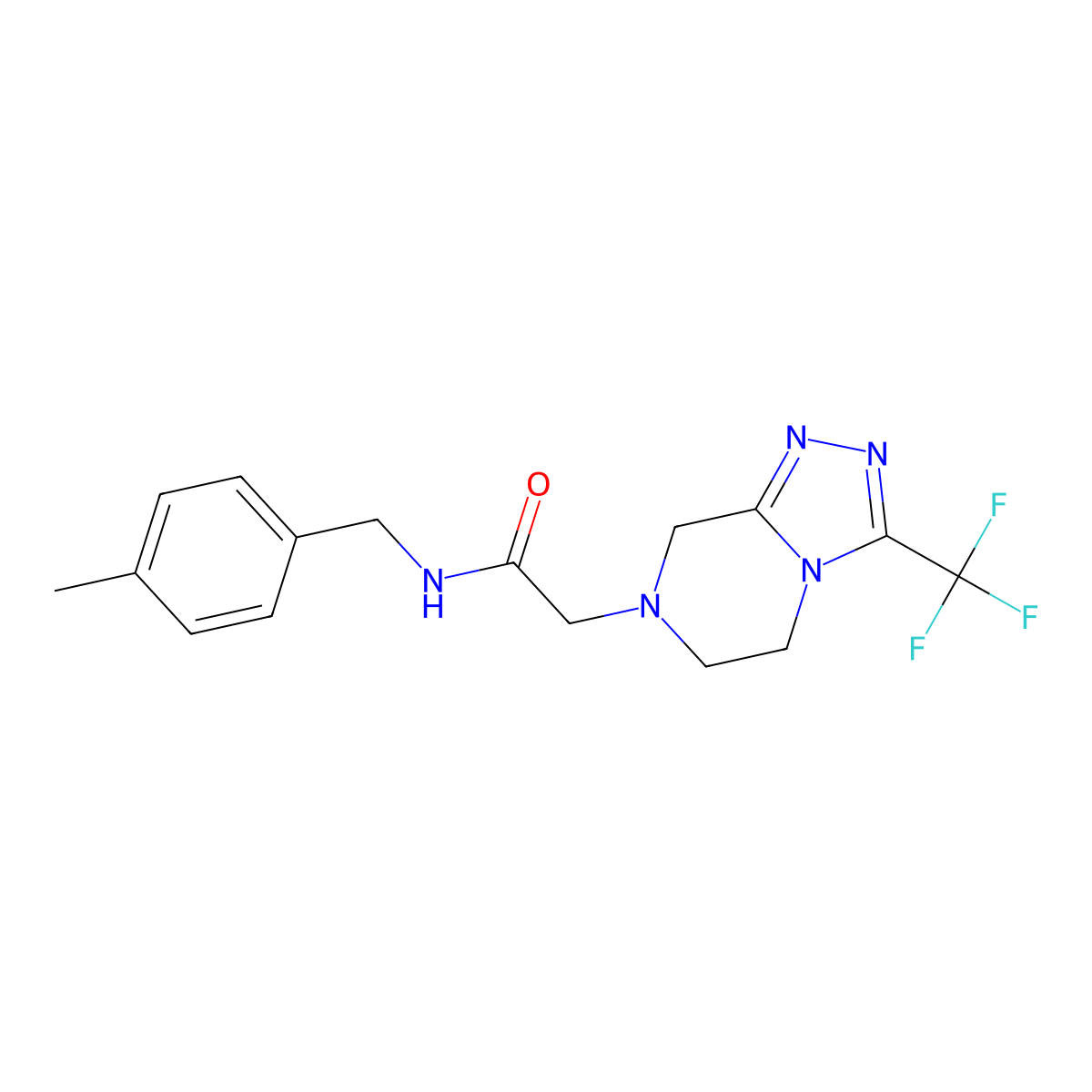 N-[(4-methylphenyl)methyl]-2-[3-(trifluoromethyl)-5H,6H,7H,8H-[1,2,4]triazolo[4,3-a]pyrazin-7-yl]acetamide molecular structure, CAS 2770632-44-3