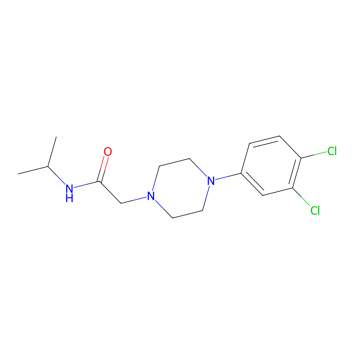 2-[4-(3,4-dichlorophenyl)piperazin-1-yl]-N-(propan-2-yl)acetamide molecular structure, CAS 2770632-49-8