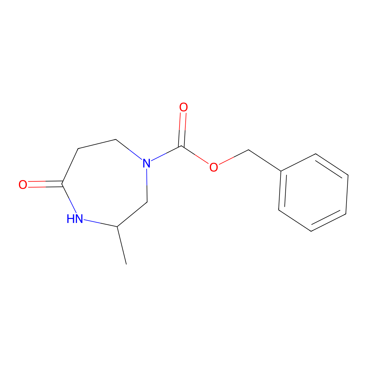 Benzyl 3-methyl-5-oxo-1,4-diazepane-1-carboxylate molecular structure, CAS 2770632-59-0