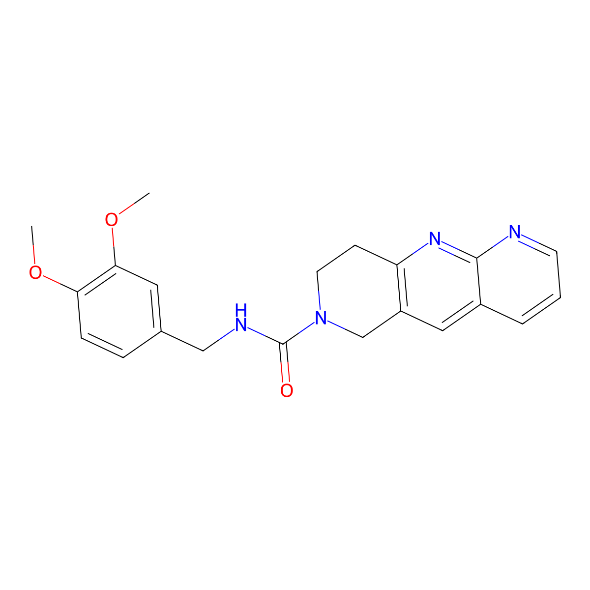 N-[(3,4-dimethoxyphenyl)methyl]-6H,7H,8H,9H-pyrido[2,3-b]1,6-naphthyridine-7-carboxamide molecular structure, CAS 2770632-60-3