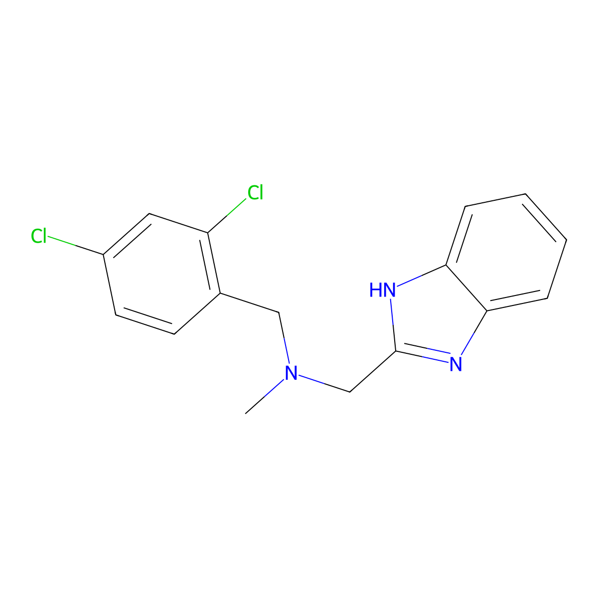 [(1H-1,3-benzodiazol-2-yl)methyl][(2,4-dichlorophenyl)methyl]methylamine molecular structure, CAS 2770632-63-6