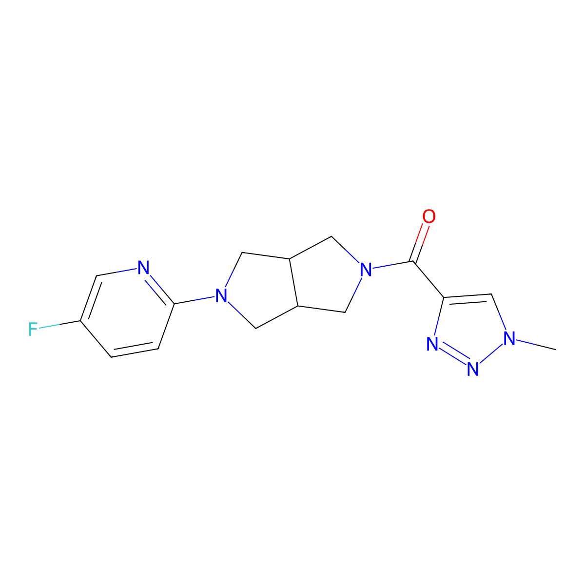 5-fluoro-2-[5-(1-methyl-1H-1,2,3-triazole-4-carbonyl)-octahydropyrrolo[3,4-c]pyrrol-2-yl]pyridine molecular structure, CAS 2770632-67-0