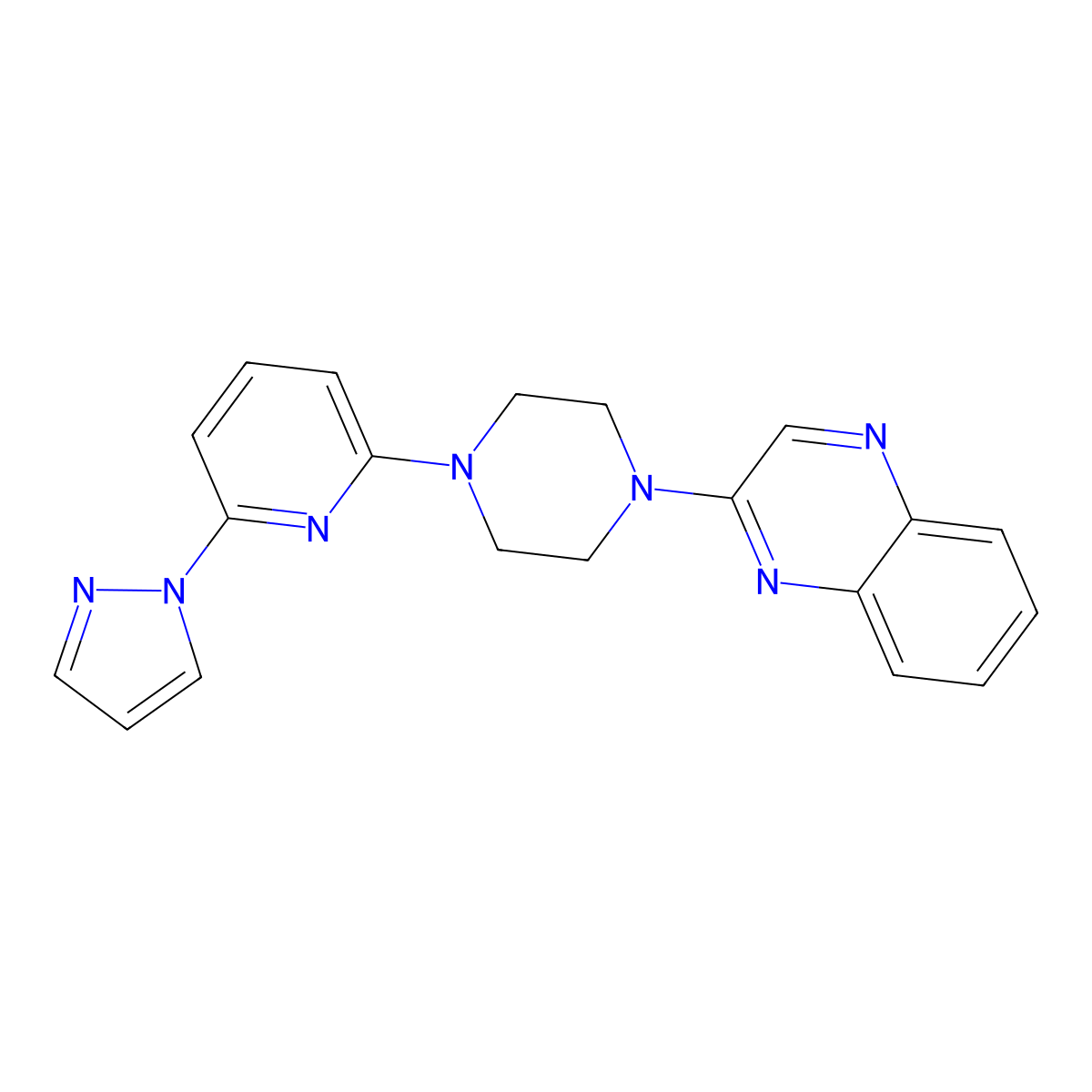 2-{4-[6-(1H-pyrazol-1-yl)pyridin-2-yl]piperazin-1-yl}quinoxaline molecular structure, CAS 2770632-69-2