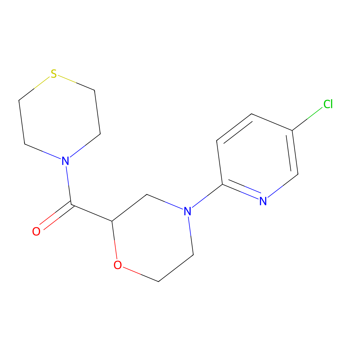4-(5-Chloropyridin-2-yl)-2-(thiomorpholine-4-carbonyl)morpholine molecular structure, CAS 2770632-81-8