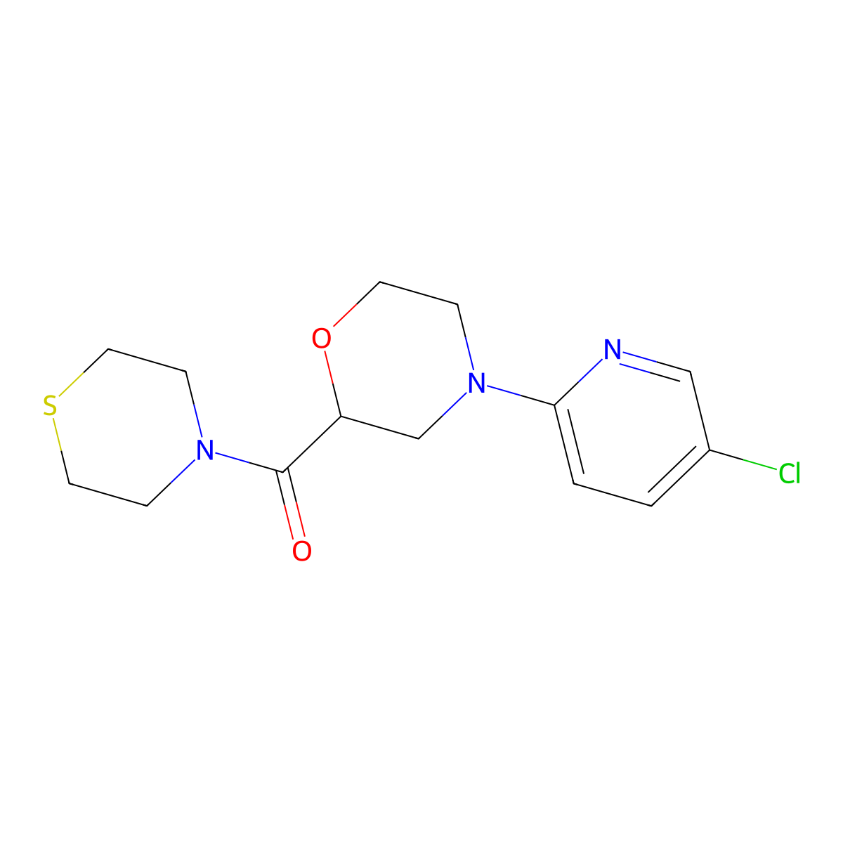 4-(5-Chloropyridin-2-yl)-2-(thiomorpholine-4-carbonyl)morpholine molecular structure, CAS 2770632-81-8