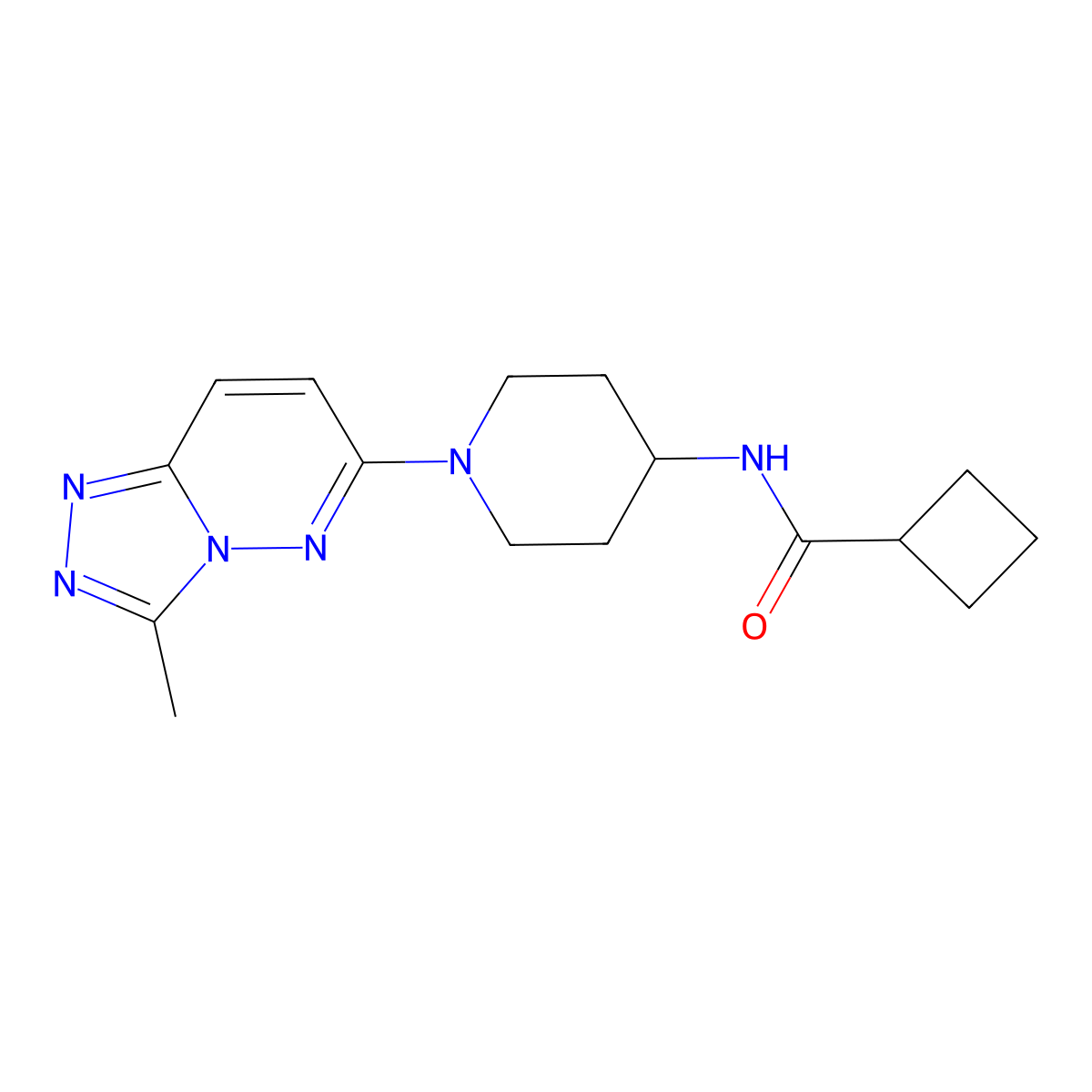 N-(1-{3-methyl-[1,2,4]triazolo[4,3-b]pyridazin-6-yl}piperidin-4-yl)cyclobutanecarboxamide molecular structure, CAS 2770632-88-5