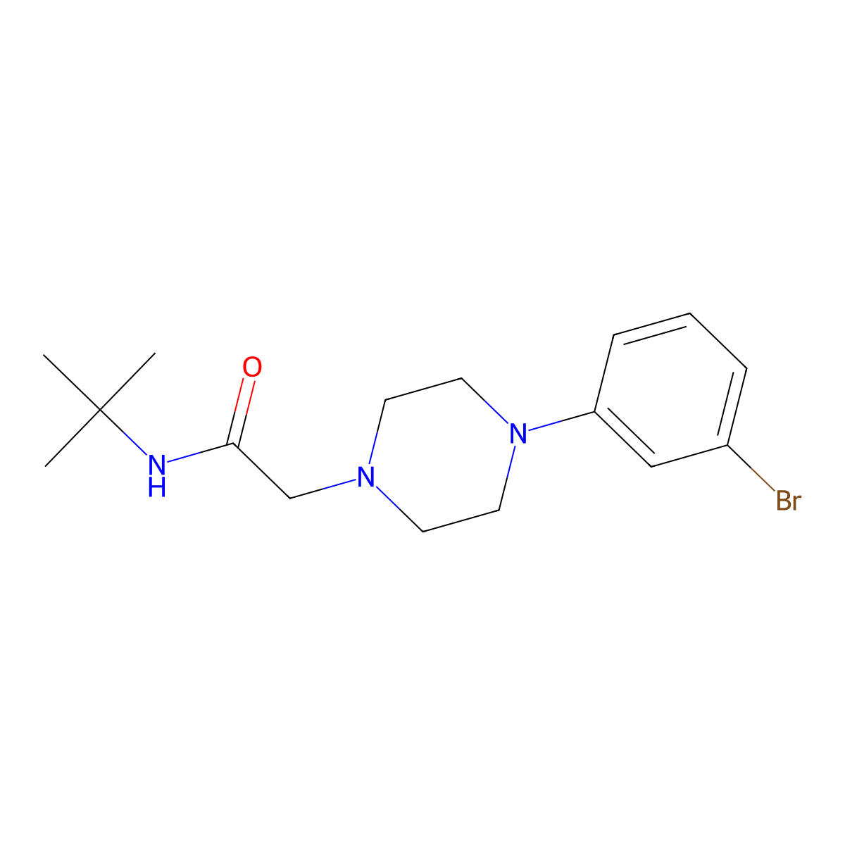 2-[4-(3-bromophenyl)piperazin-1-yl]-N-tert-butylacetamide molecular structure, CAS 2770632-91-0