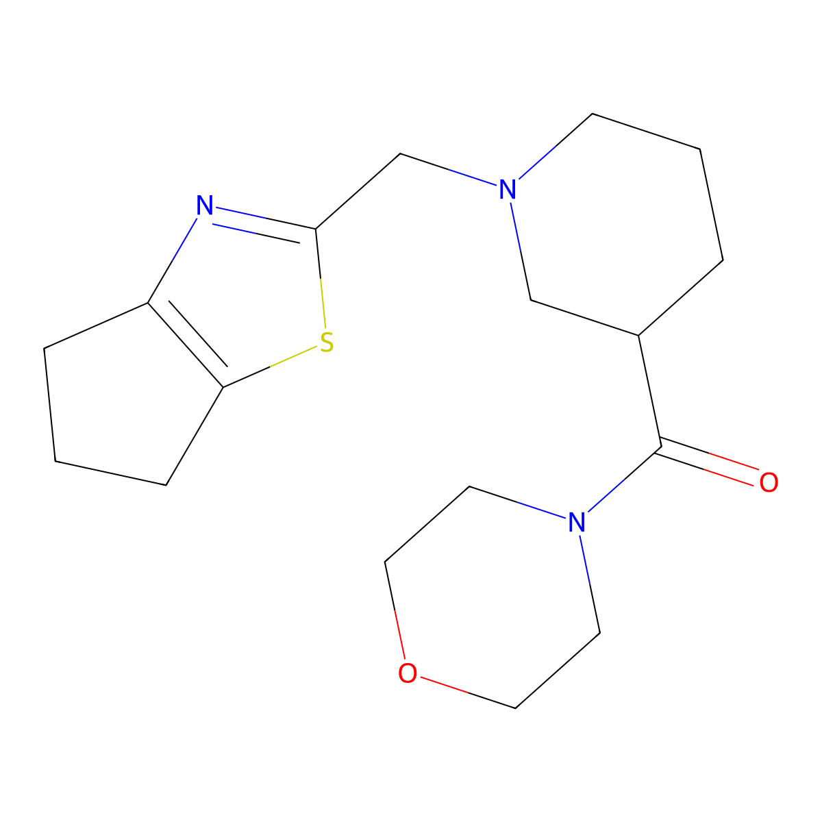 4-[1-({4H,5H,6H-cyclopenta[d][1,3]thiazol-2-yl}methyl)piperidine-3-carbonyl]morpholine molecular structure, CAS 2770633-06-0