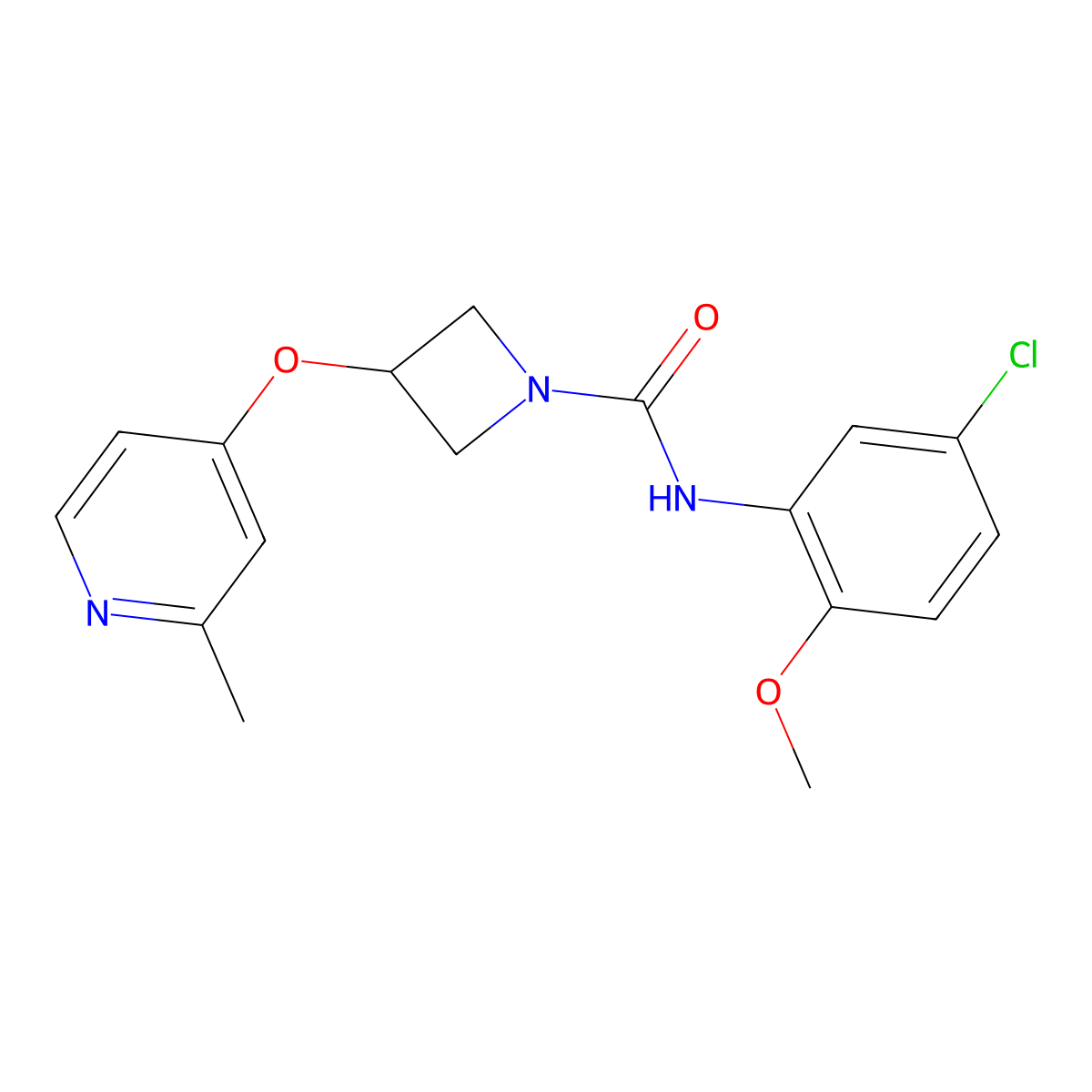 N-(5-chloro-2-methoxyphenyl)-3-[(2-methylpyridin-4-yl)oxy]azetidine-1-carboxamide molecular structure, CAS 2770633-10-6