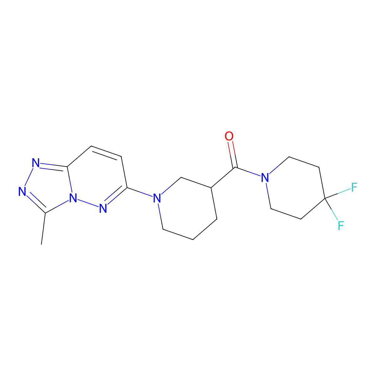 3-(4,4-Difluoropiperidine-1-carbonyl)-1-{3-methyl-[1,2,4]triazolo[4,3-b]pyridazin-6-yl}piperidine molecular structure, CAS 2770633-14-0