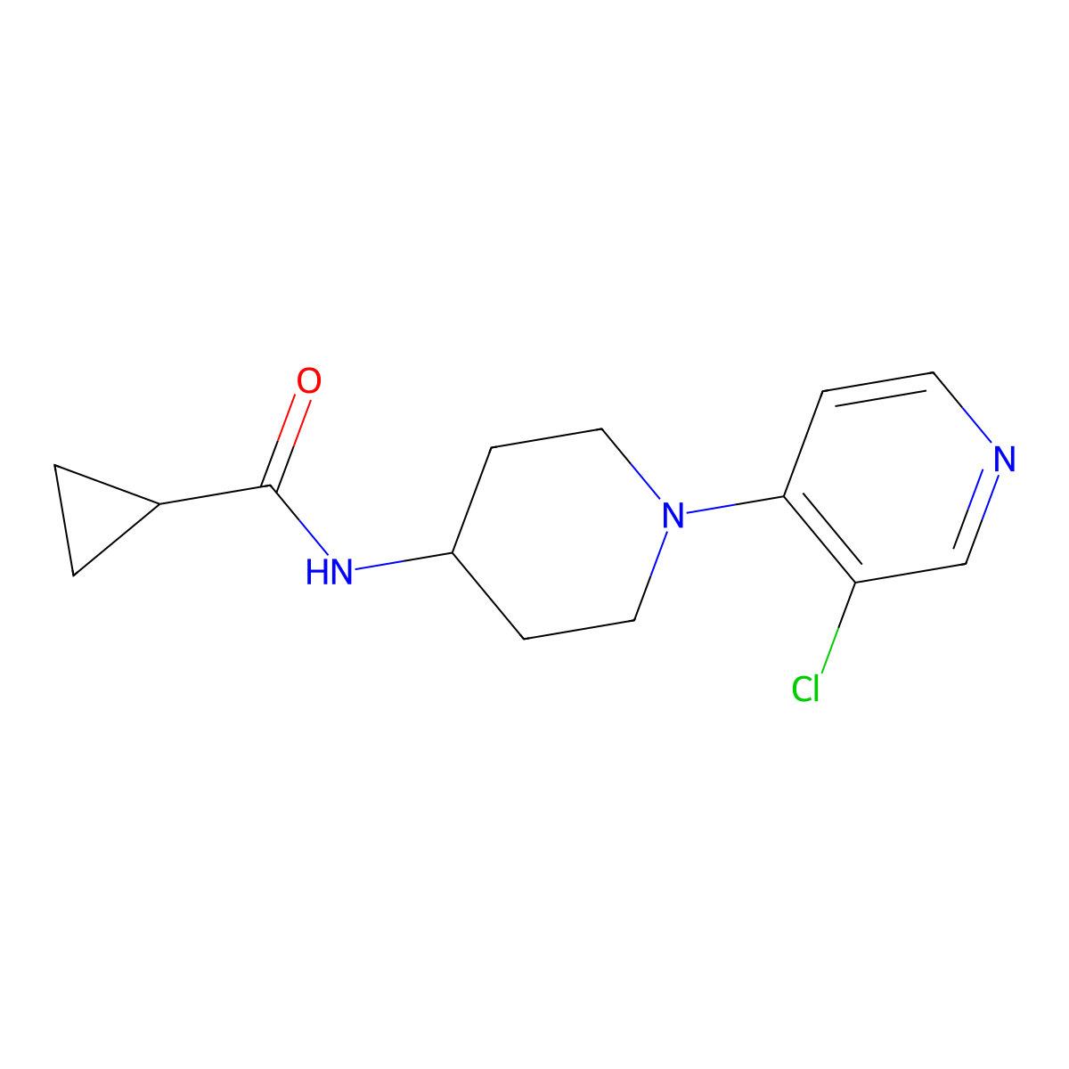 N-[1-(3-chloropyridin-4-yl)piperidin-4-yl]cyclopropanecarboxamide molecular structure, CAS 2770633-15-1