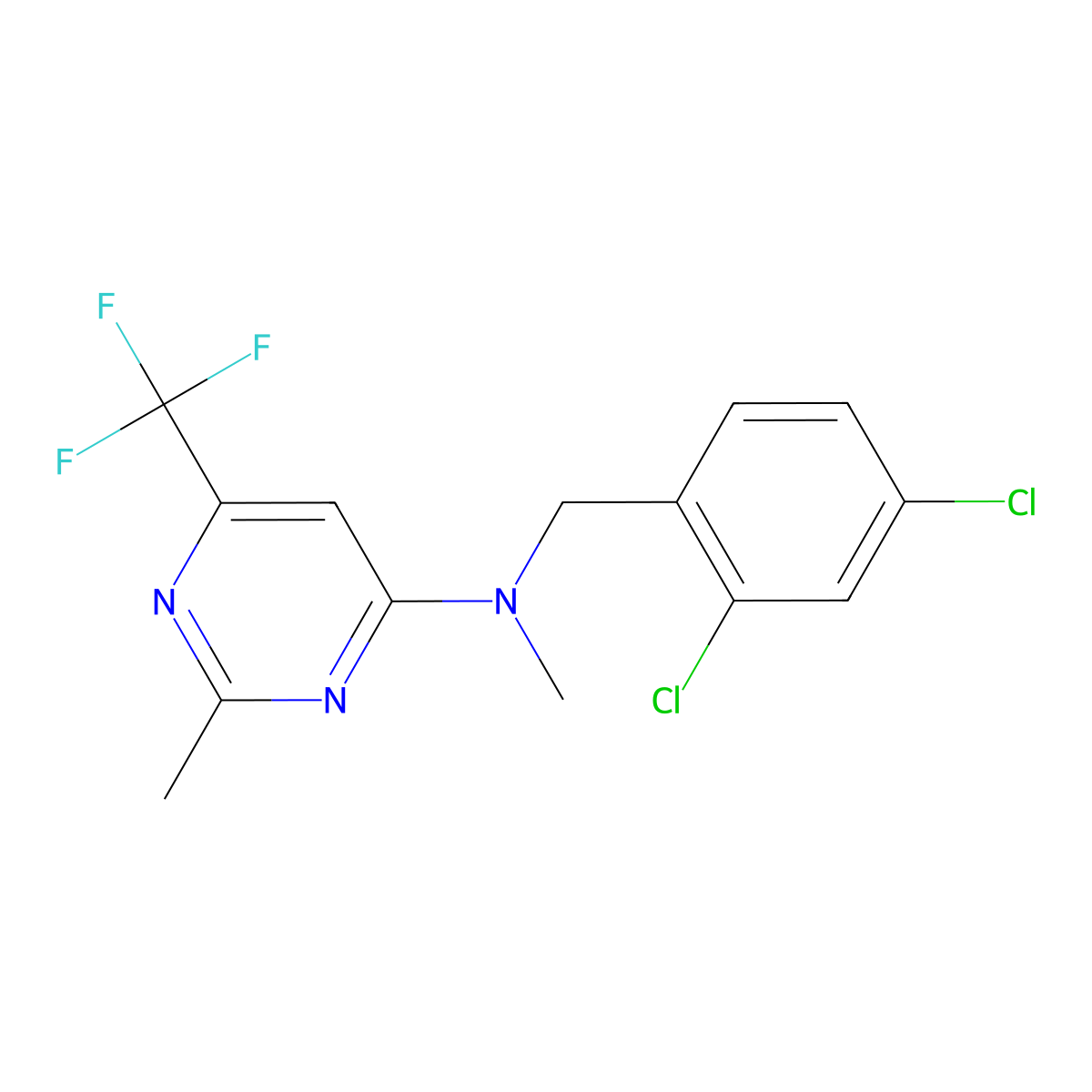 N-[(2,4-dichlorophenyl)methyl]-N,2-dimethyl-6-(trifluoromethyl)pyrimidin-4-amine molecular structure, CAS 2770633-21-9