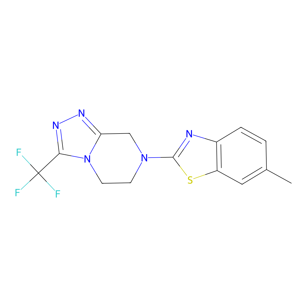 6-methyl-2-[3-(trifluoromethyl)-5H,6H,7H,8H-[1,2,4]triazolo[4,3-a]pyrazin-7-yl]-1,3-benzothiazole molecular structure, CAS 2770633-33-3