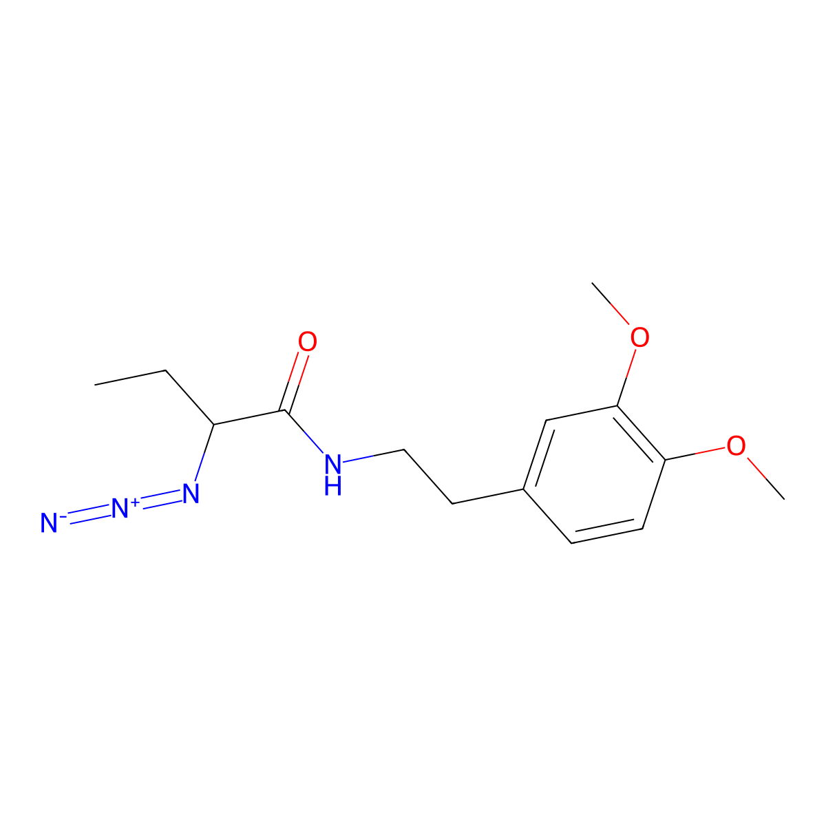 2-azido-N-[2-(3,4-dimethoxyphenyl)ethyl]butanamide molecular structure, CAS 2770633-37-7