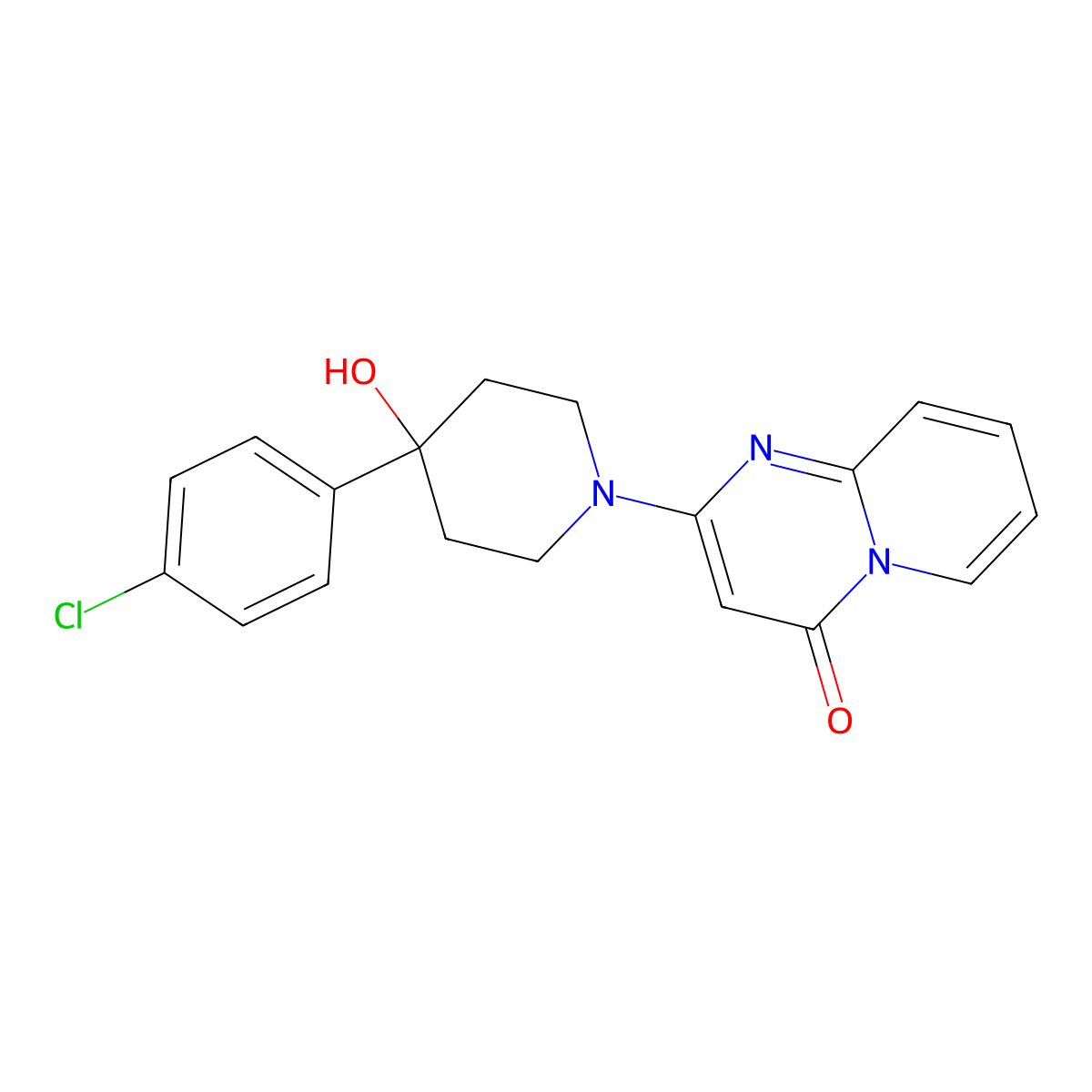 2-[4-(4-chlorophenyl)-4-hydroxypiperidin-1-yl]-4H-pyrido[1,2-a]pyrimidin-4-one molecular structure, CAS 2770633-48-0