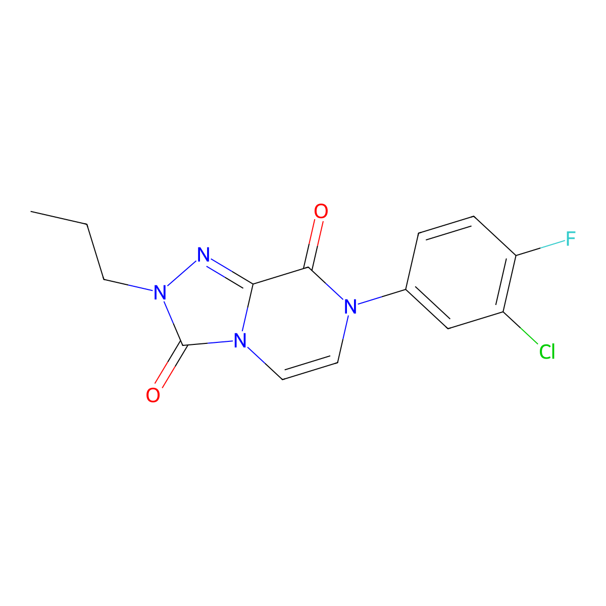 7-(3-chloro-4-fluorophenyl)-2-propyl-2H,3H,7H,8H-[1,2,4]triazolo[4,3-a]pyrazine-3,8-dione molecular structure, CAS 2770633-67-3