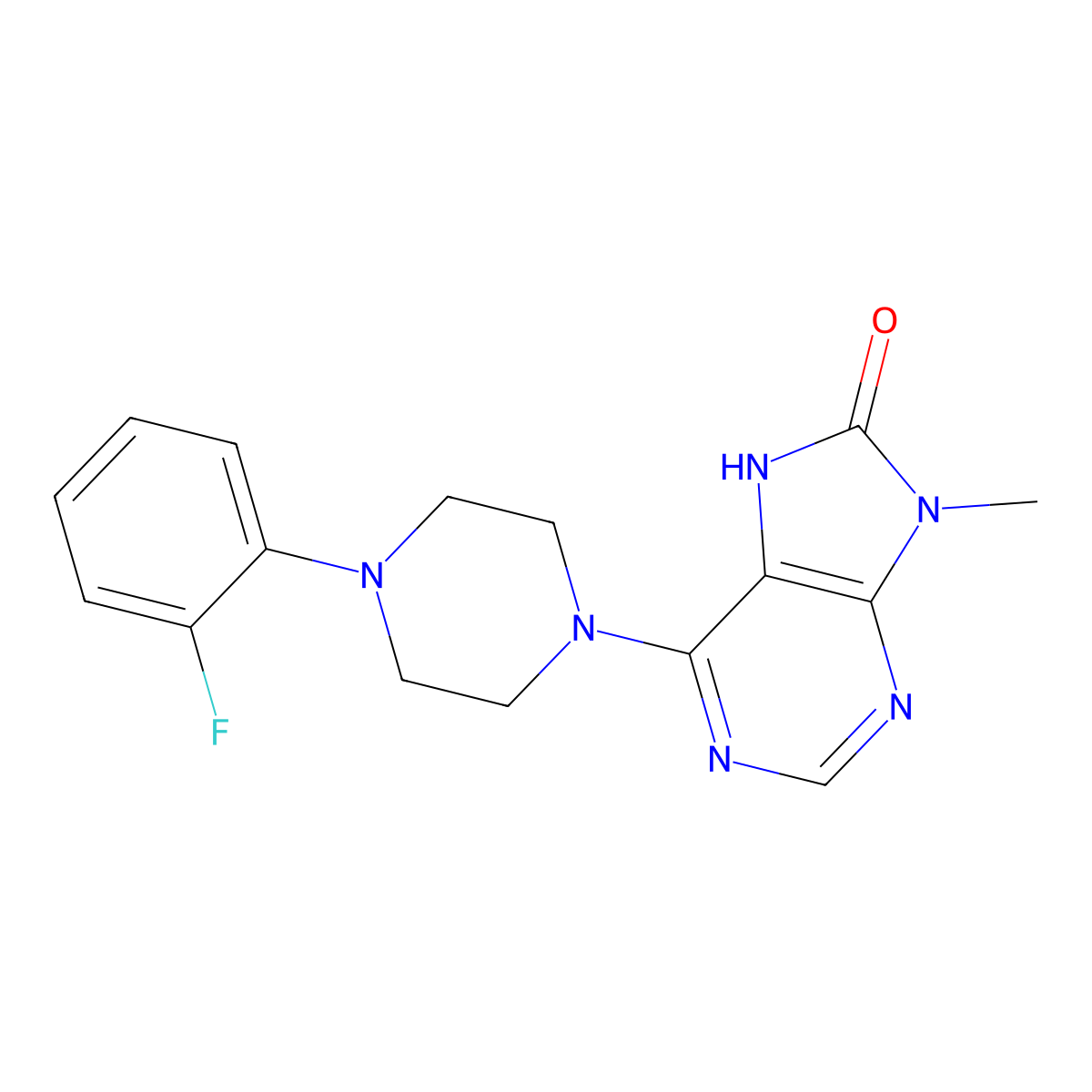 6-[4-(2-fluorophenyl)piperazin-1-yl]-9-methyl-8,9-dihydro-7H-purin-8-one molecular structure, CAS 2770633-70-8