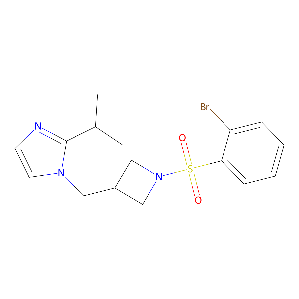1-{[1-(2-bromobenzenesulfonyl)azetidin-3-yl]methyl}-2-(propan-2-yl)-1H-imidazole molecular structure, CAS 2770633-71-9