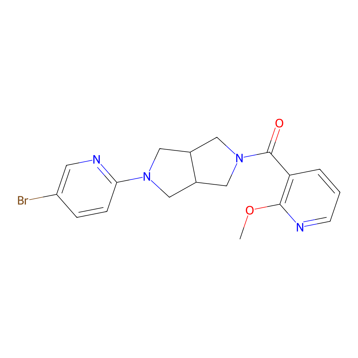 5-Bromo-2-[5-(2-methoxypyridine-3-carbonyl)-octahydropyrrolo[3,4-c]pyrrol-2-yl]pyridine molecular structure, CAS 2770633-73-1