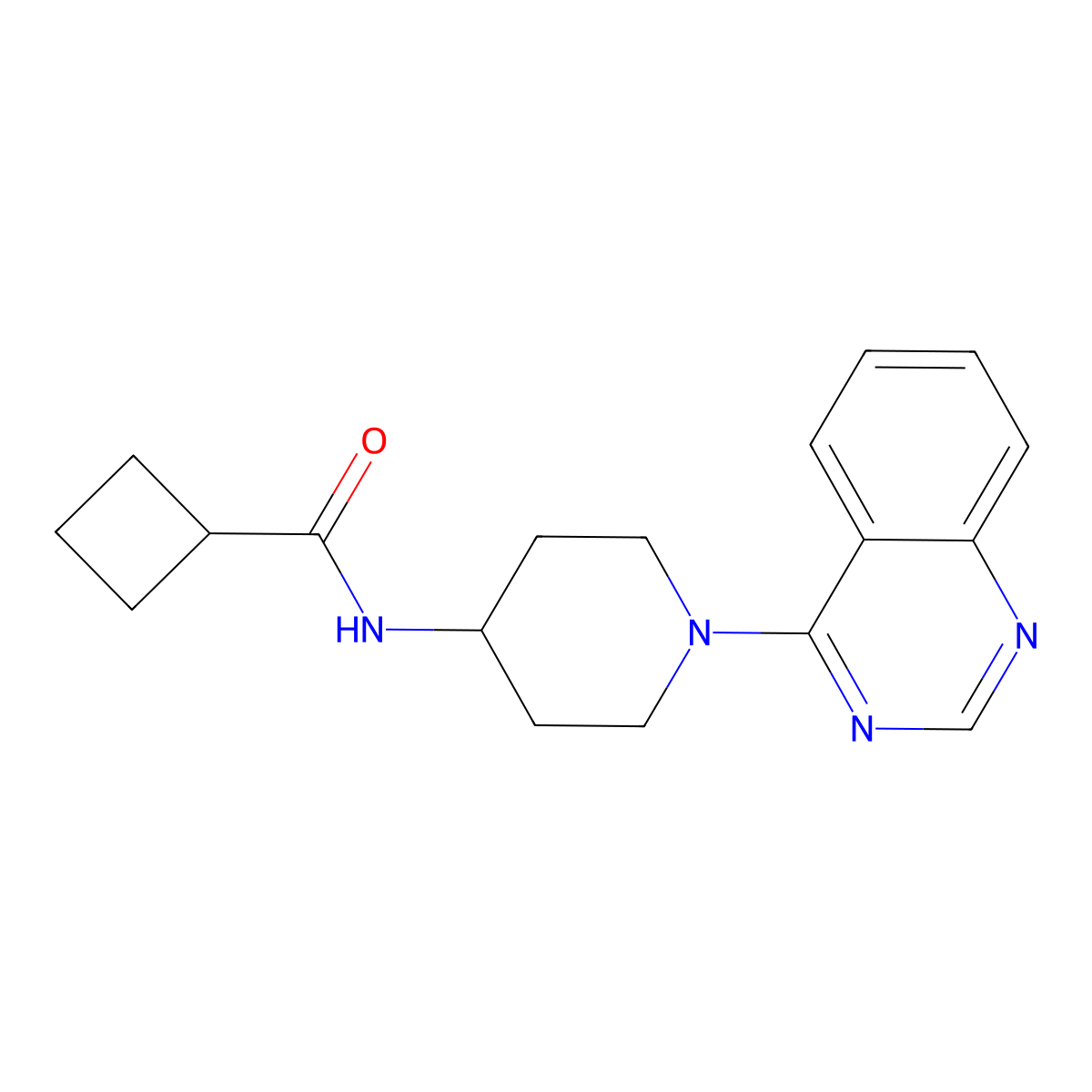 N-[1-(quinazolin-4-yl)piperidin-4-yl]cyclobutanecarboxamide molecular structure, CAS 2770633-86-6