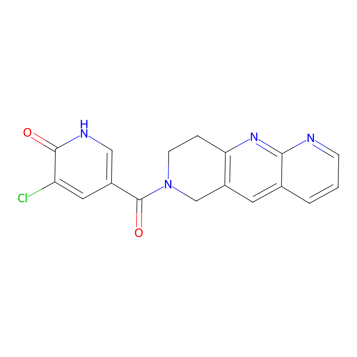 3-chloro-5-{6H,7H,8H,9H-pyrido[2,3-b]1,6-naphthyridine-7-carbonyl}pyridin-2-ol molecular structure, CAS 2770633-94-6