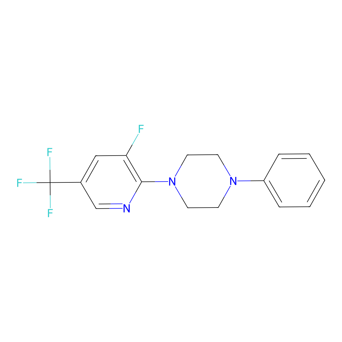 1-[3-Fluoro-5-(trifluoromethyl)pyridin-2-yl]-4-phenylpiperazine molecular structure, CAS 2770634-03-0