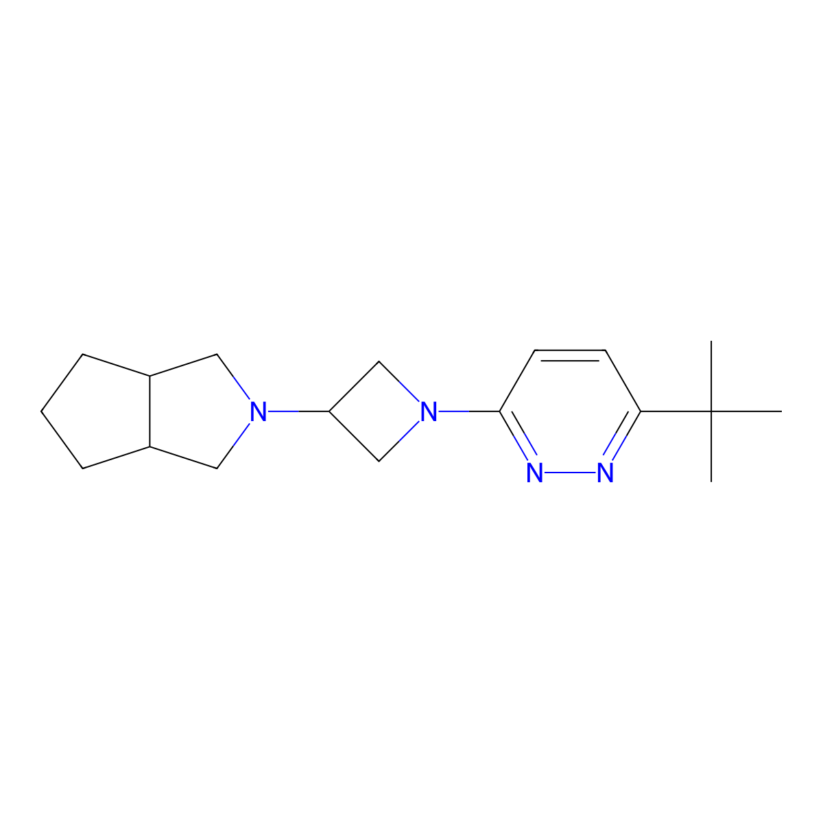 3-Tert-butyl-6-(3-{octahydrocyclopenta[c]pyrrol-2-yl}azetidin-1-yl)pyridazine molecular structure, CAS 2770634-30-3