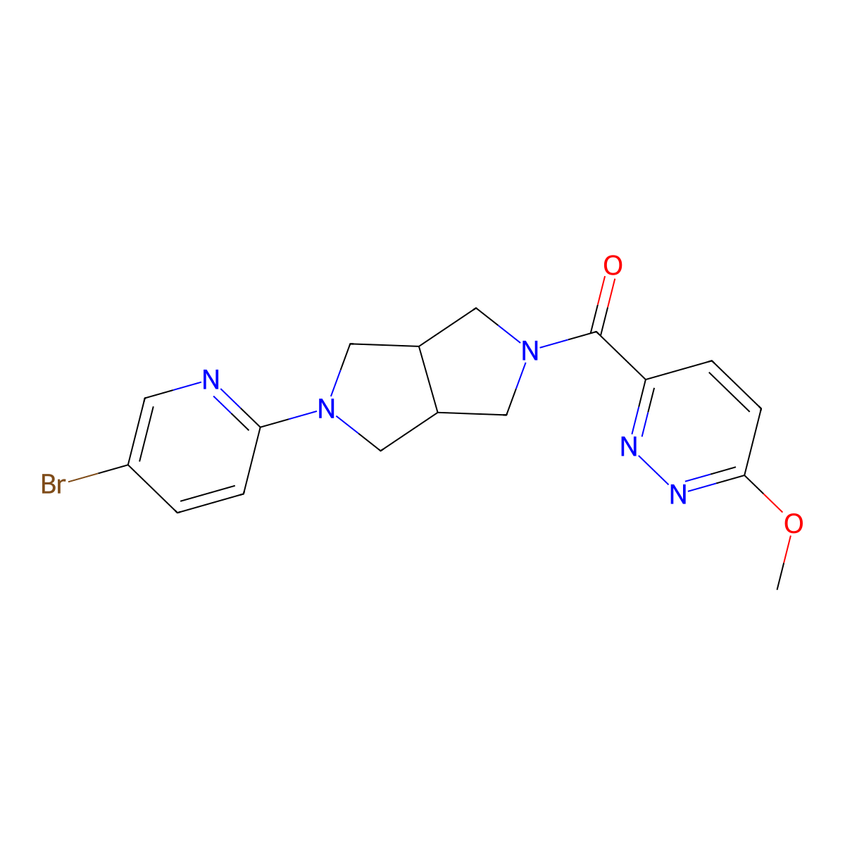 3-[5-(5-Bromopyridin-2-yl)-octahydropyrrolo[3,4-c]pyrrole-2-carbonyl]-6-methoxypyridazine molecular structure, CAS 2770634-32-5