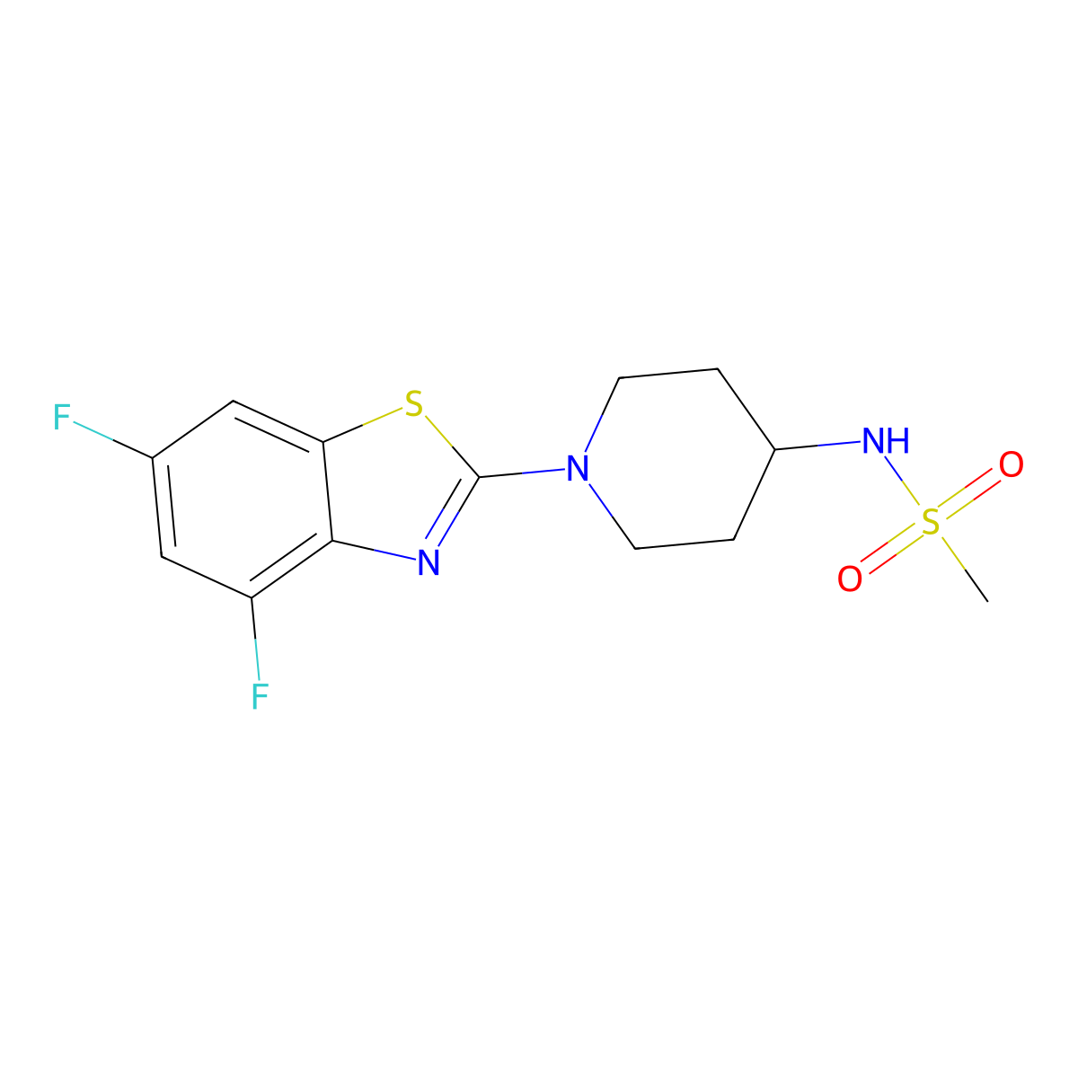 N-[1-(4,6-difluoro-1,3-benzothiazol-2-yl)piperidin-4-yl]methanesulfonamide molecular structure, CAS 2770634-34-7