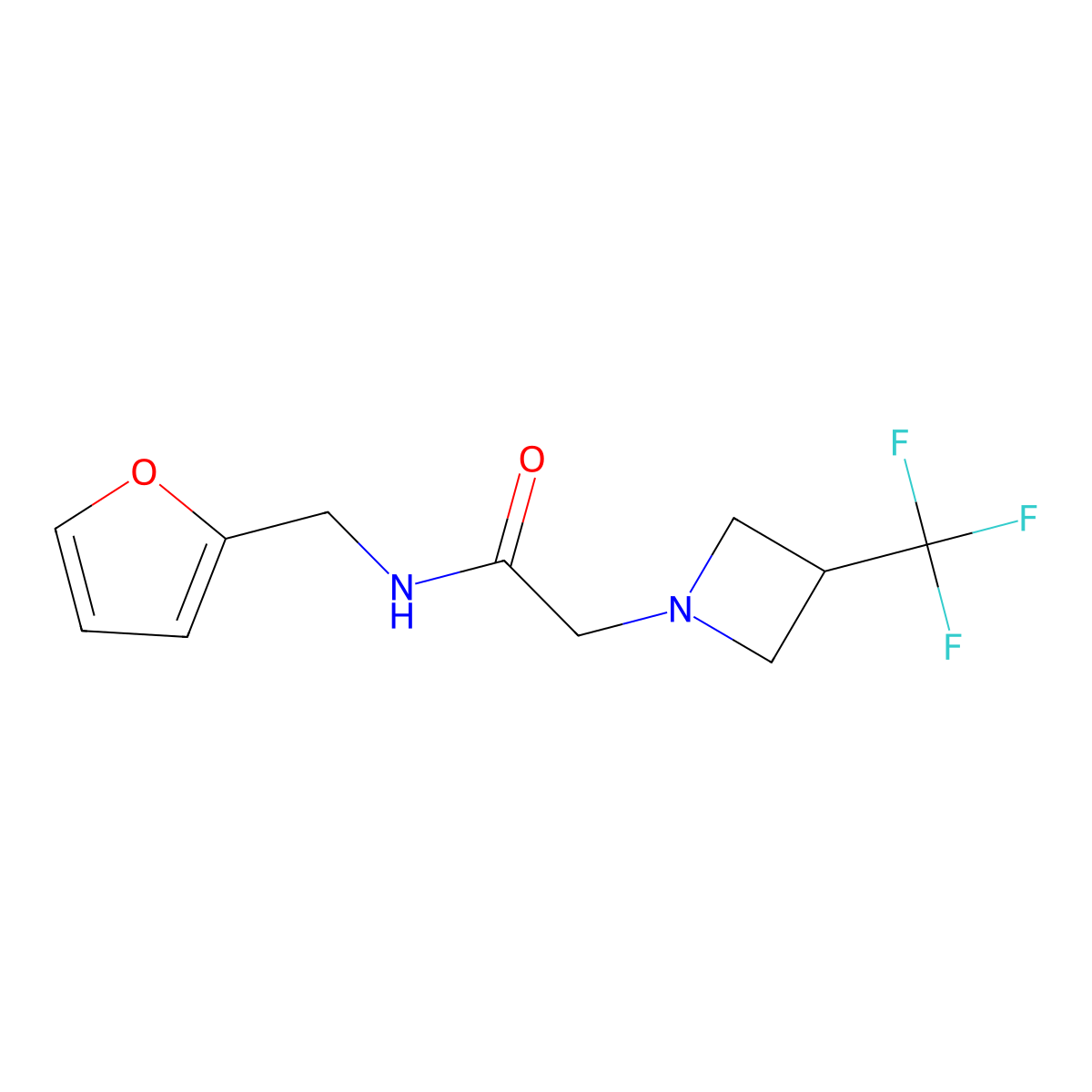 N-[(furan-2-yl)methyl]-2-[3-(trifluoromethyl)azetidin-1-yl]acetamide molecular structure, CAS 2770634-50-7