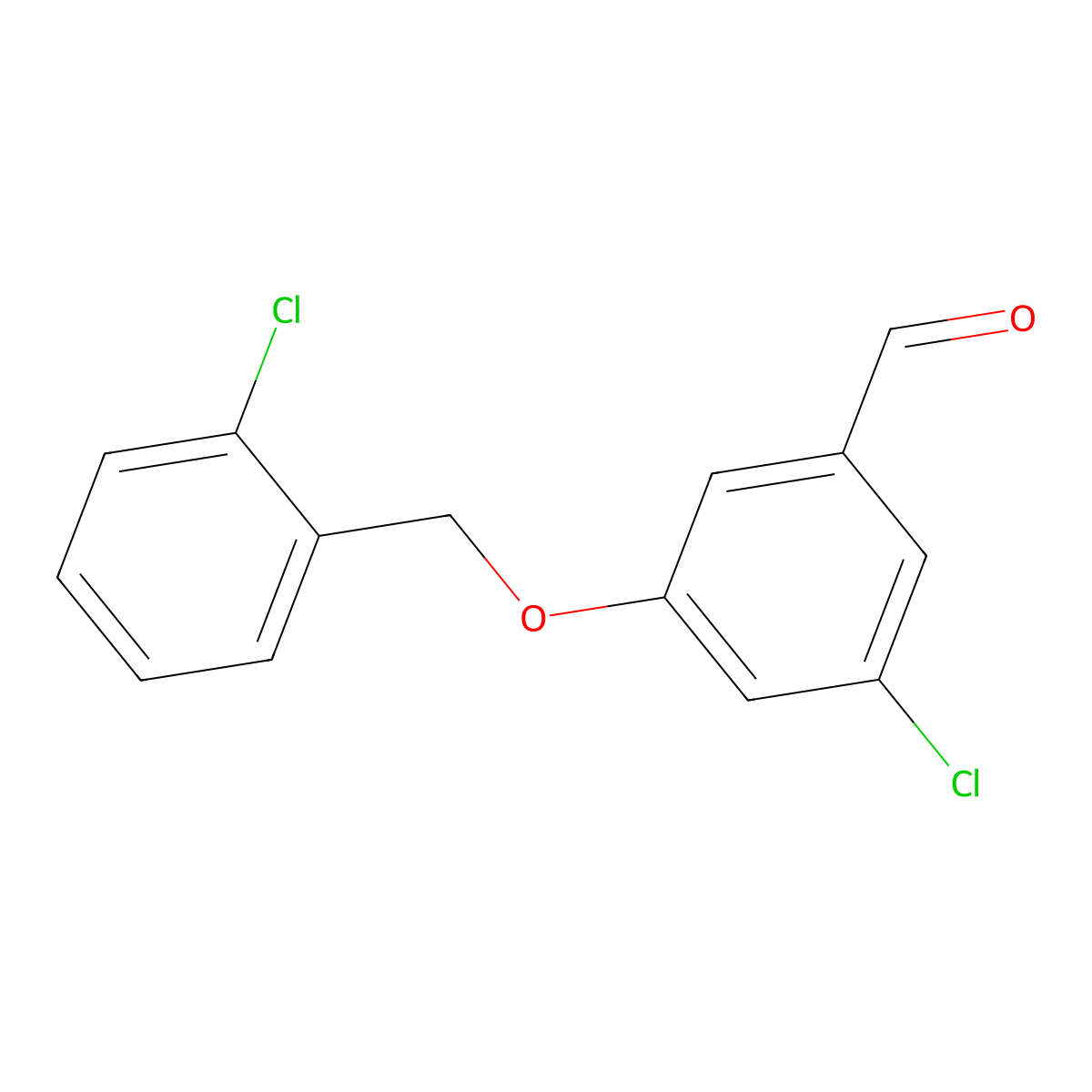 3-Chloro-5-[(2-chlorophenyl)methoxy]benzaldehyde molecular structure, CAS 2770634-51-8