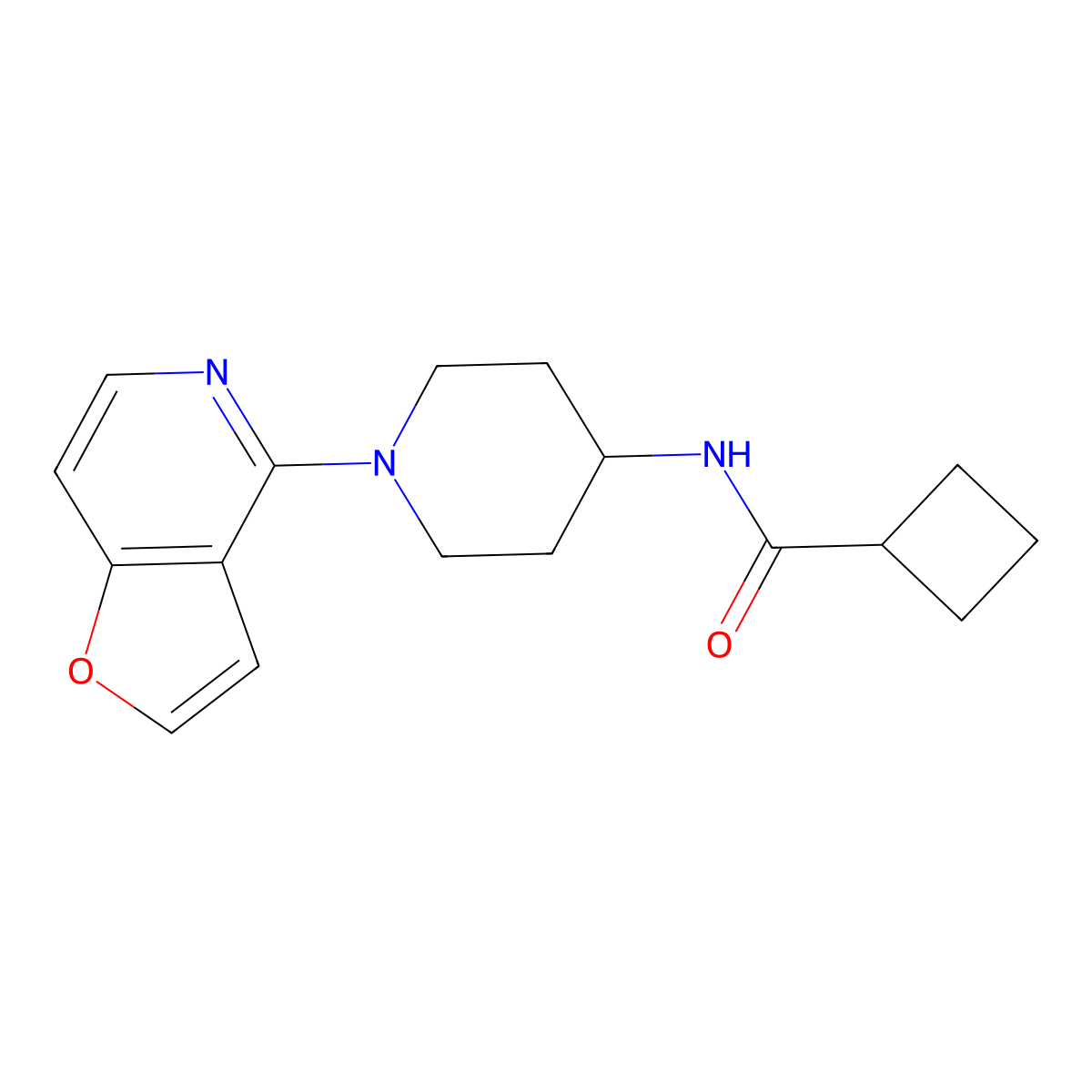 N-(1-{furo[3,2-c]pyridin-4-yl}piperidin-4-yl)cyclobutanecarboxamide molecular structure, CAS 2770634-54-1