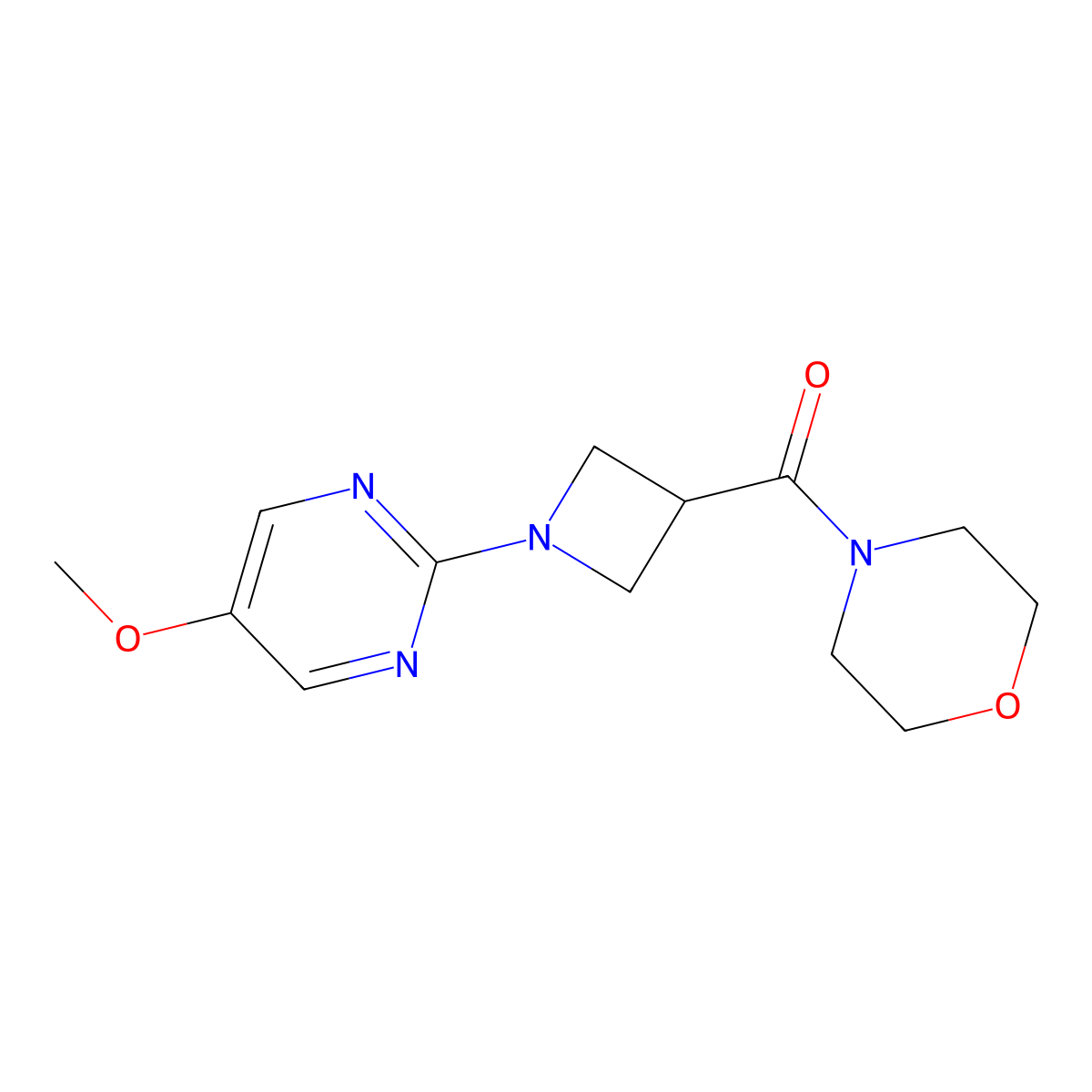 4-[1-(5-Methoxypyrimidin-2-yl)azetidine-3-carbonyl]morpholine molecular structure, CAS 2770634-71-2