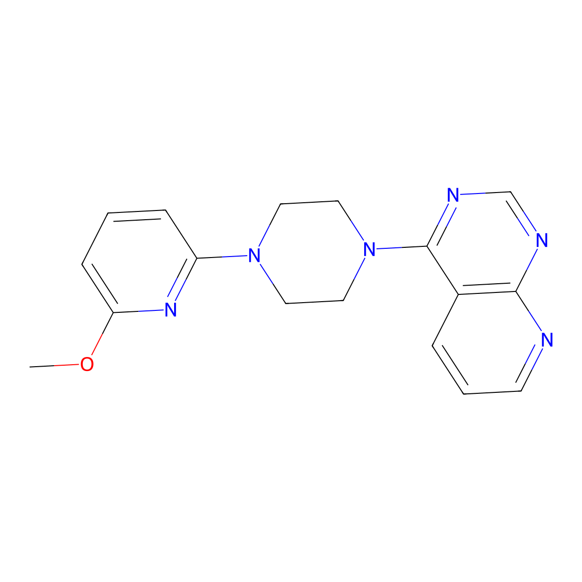 1-(6-Methoxypyridin-2-yl)-4-{pyrido[2,3-d]pyrimidin-4-yl}piperazine molecular structure, CAS 2770634-92-7
