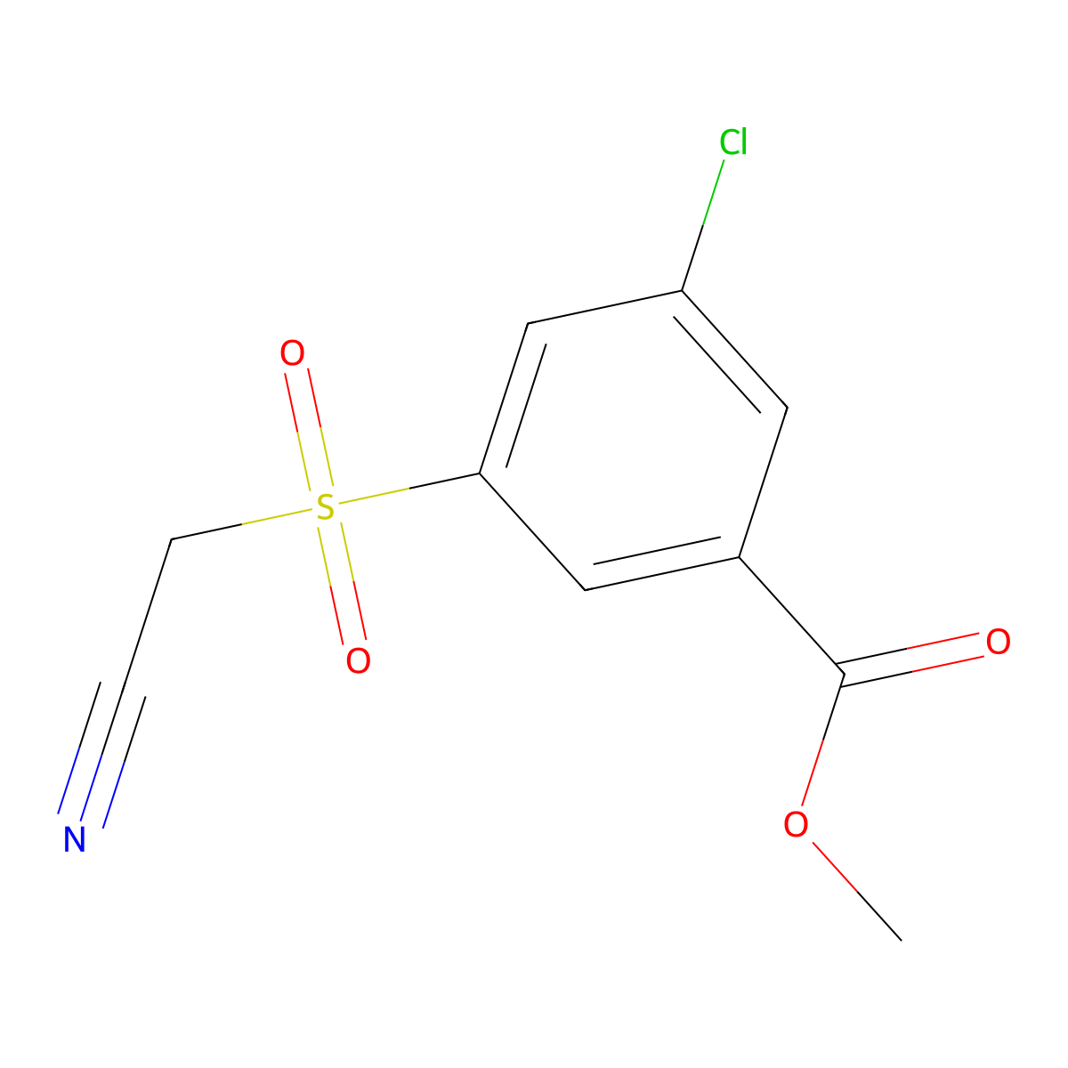 Methyl 3-chloro-5-(cyanomethanesulfonyl)benzoate molecular structure, CAS 2770634-95-0