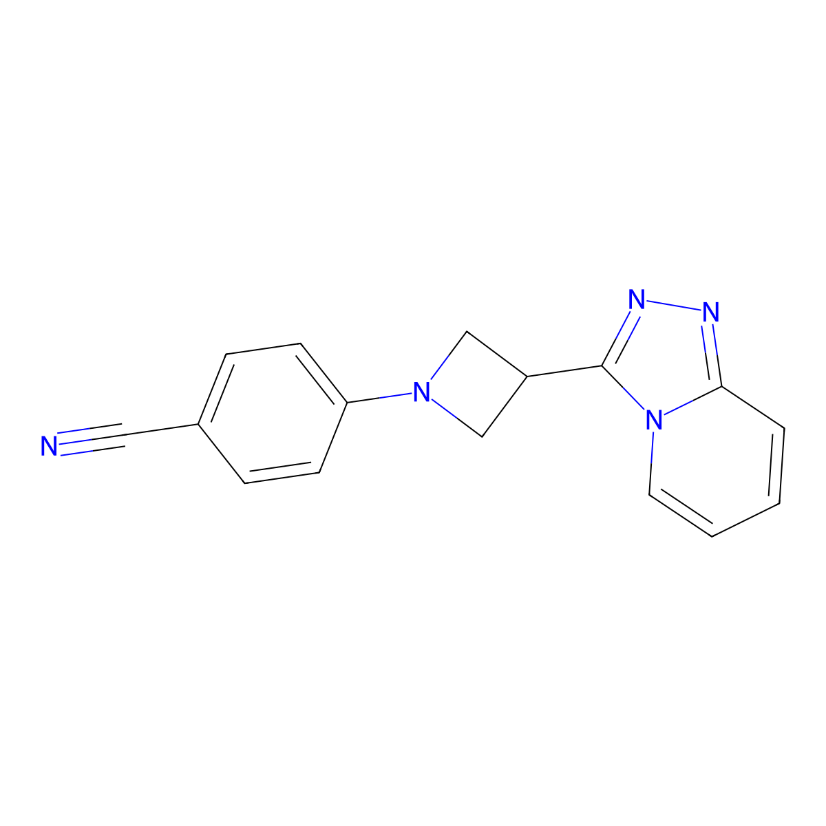 4-(3-{[1,2,4]Triazolo[4,3-a]pyridin-3-yl}azetidin-1-yl)benzonitrile molecular structure, CAS 2770635-00-0