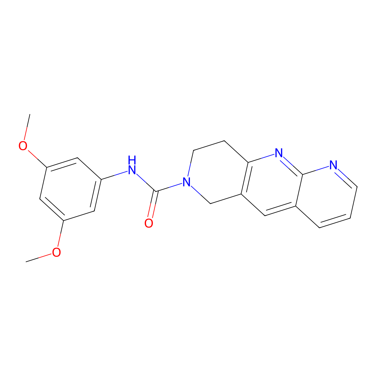 N-(3,5-dimethoxyphenyl)-6H,7H,8H,9H-pyrido[2,3-b]1,6-naphthyridine-7-carboxamide molecular structure, CAS 2770635-08-8