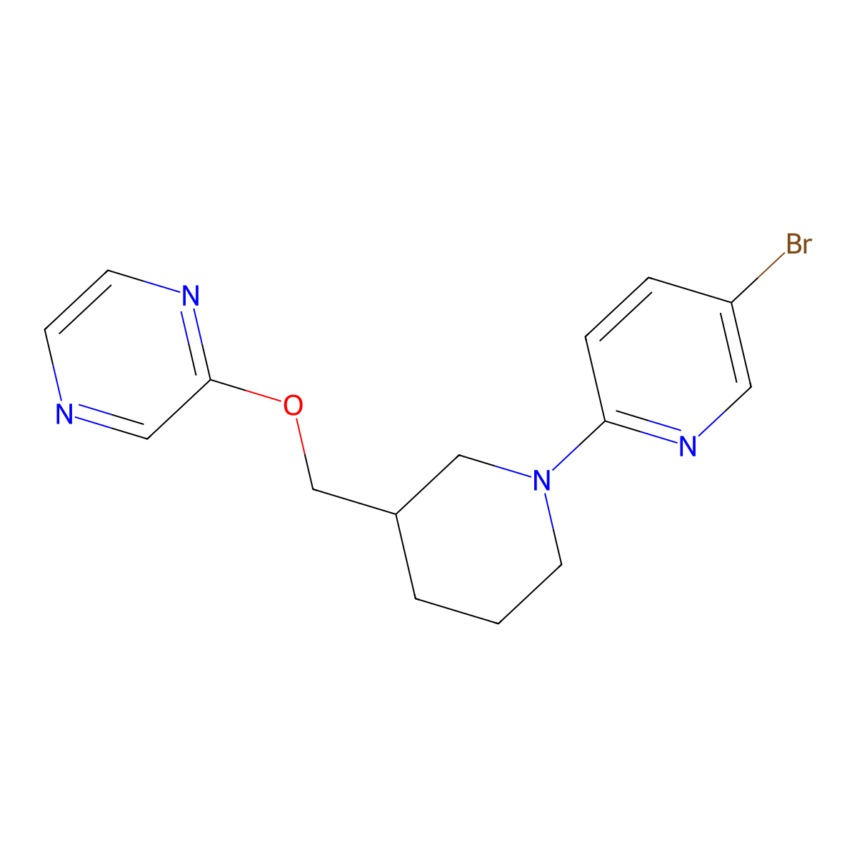 2-{[1-(5-Bromopyridin-2-yl)piperidin-3-yl]methoxy}pyrazine molecular structure, CAS 2770635-09-9