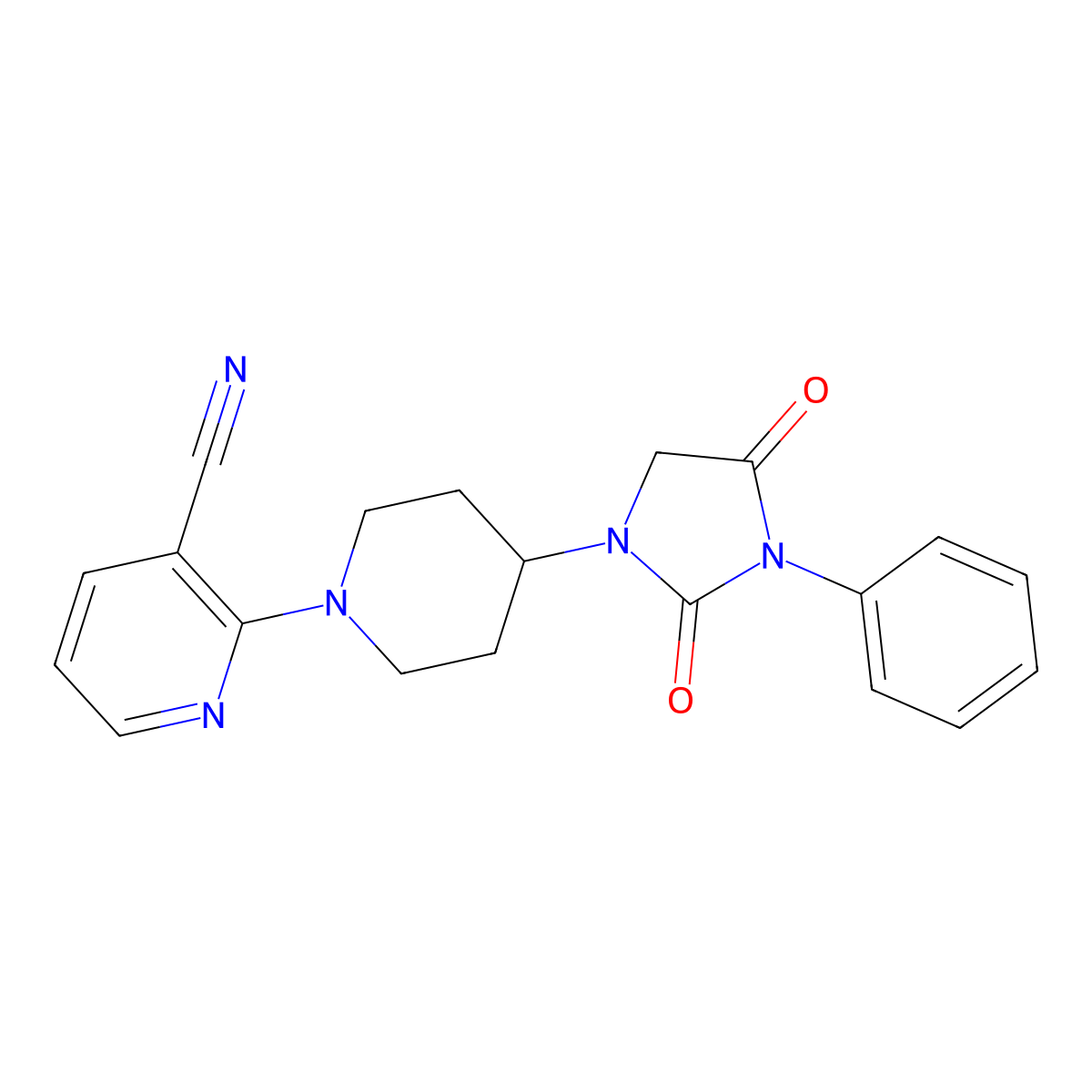 2-[4-(2,4-Dioxo-3-phenylimidazolidin-1-yl)piperidin-1-yl]pyridine-3-carbonitrile molecular structure, CAS 2770635-13-5