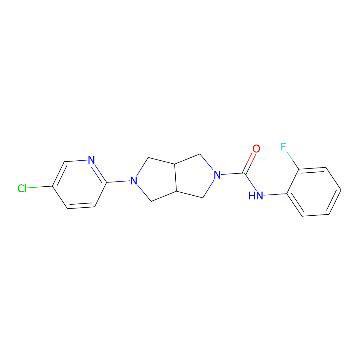 5-(5-chloropyridin-2-yl)-N-(2-fluorophenyl)-octahydropyrrolo[3,4-c]pyrrole-2-carboxamide molecular structure, CAS 2770635-20-4