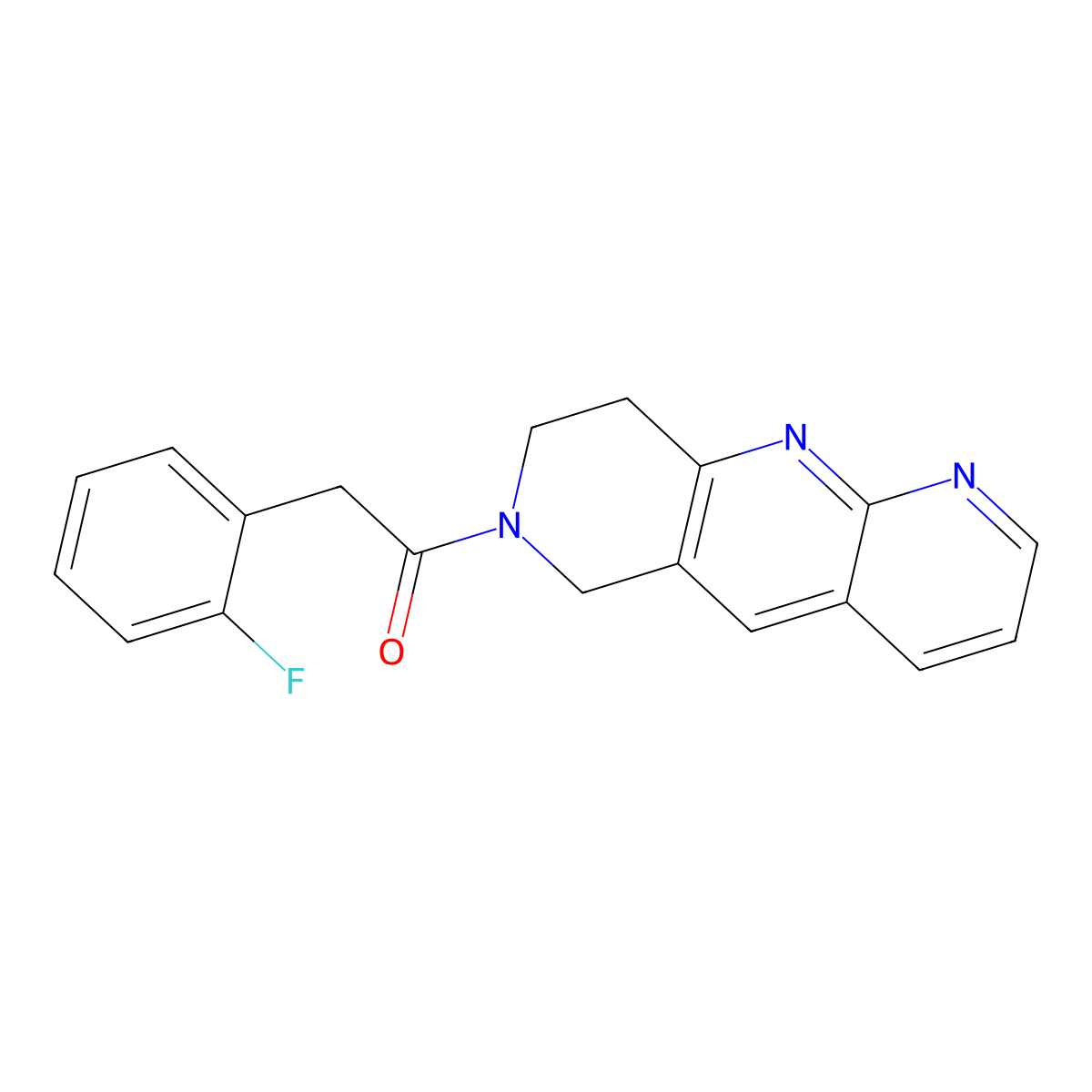 2-(2-fluorophenyl)-1-{6H,7H,8H,9H-pyrido[2,3-b]1,6-naphthyridin-7-yl}ethan-1-one molecular structure, CAS 2770635-21-5