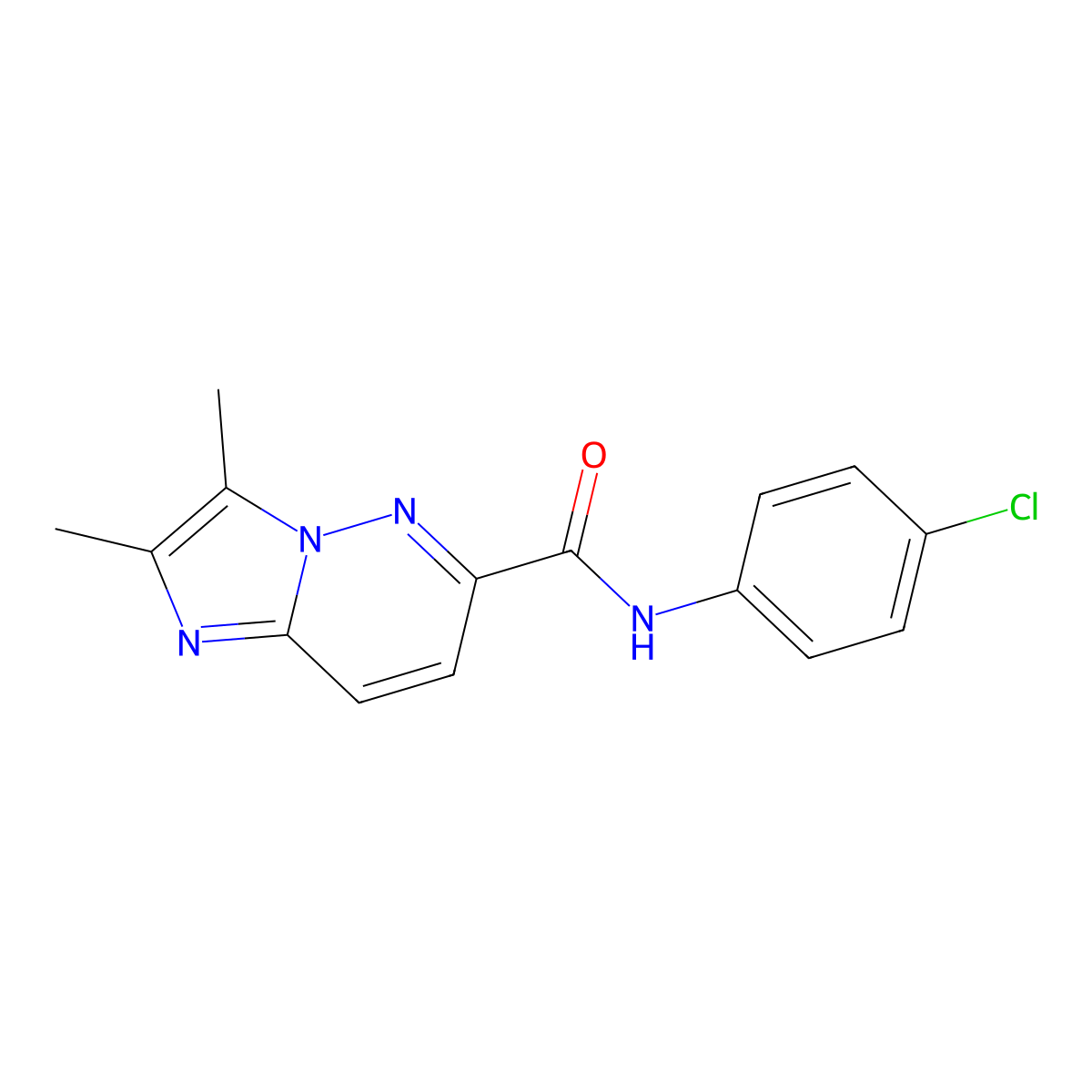 N-(4-chlorophenyl)-2,3-dimethylimidazo[1,2-b]pyridazine-6-carboxamide molecular structure, CAS 2770635-23-7