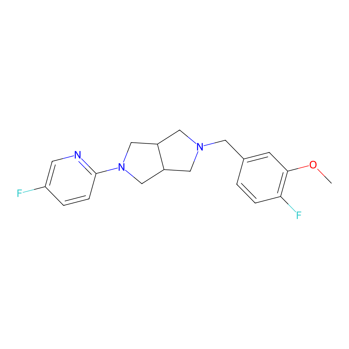 5-Fluoro-2-{5-[(4-fluoro-3-methoxyphenyl)methyl]-octahydropyrrolo[3,4-c]pyrrol-2-yl}pyridine molecular structure, CAS 2770635-27-1