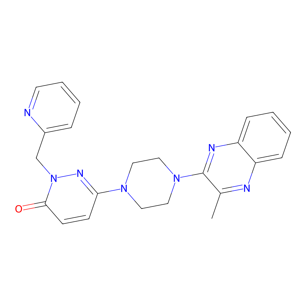 6-[4-(3-Methylquinoxalin-2-yl)piperazin-1-yl]-2-[(pyridin-2-yl)methyl]-2,3-dihydropyridazin-3-one molecular structure, CAS 2770635-29-3