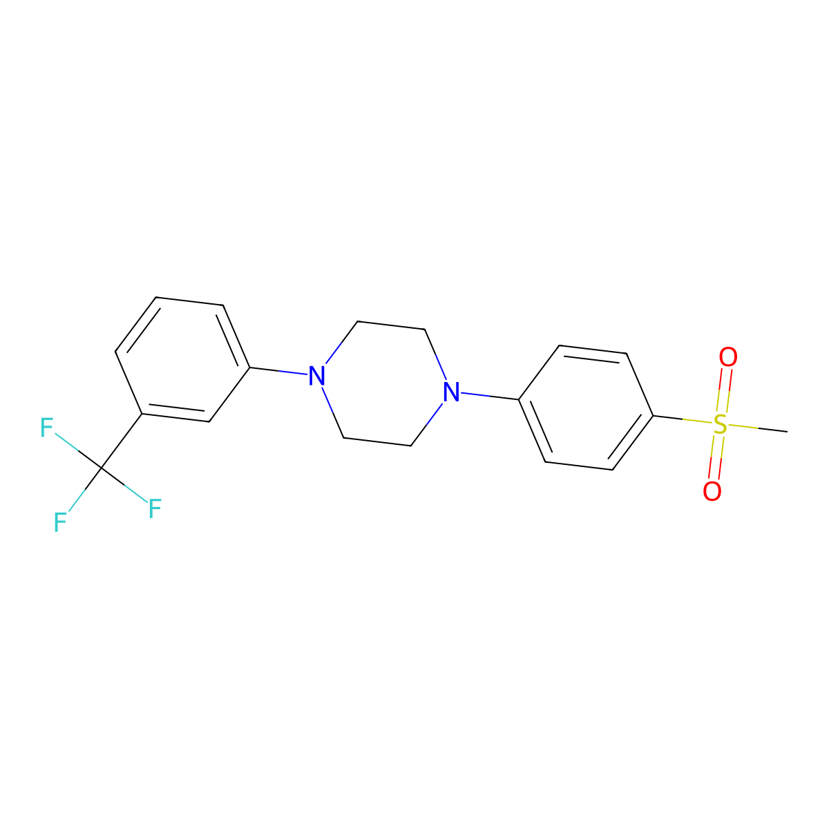 1-(4-Methanesulfonylphenyl)-4-[3-(trifluoromethyl)phenyl]piperazine molecular structure, CAS 2770635-45-3