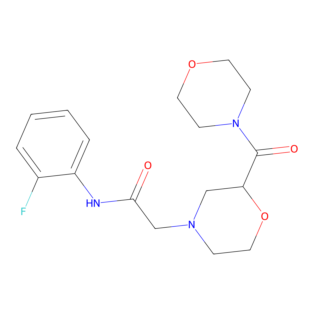 N-(2-fluorophenyl)-2-[2-(morpholine-4-carbonyl)morpholin-4-yl]acetamide molecular structure, CAS 2770635-53-3