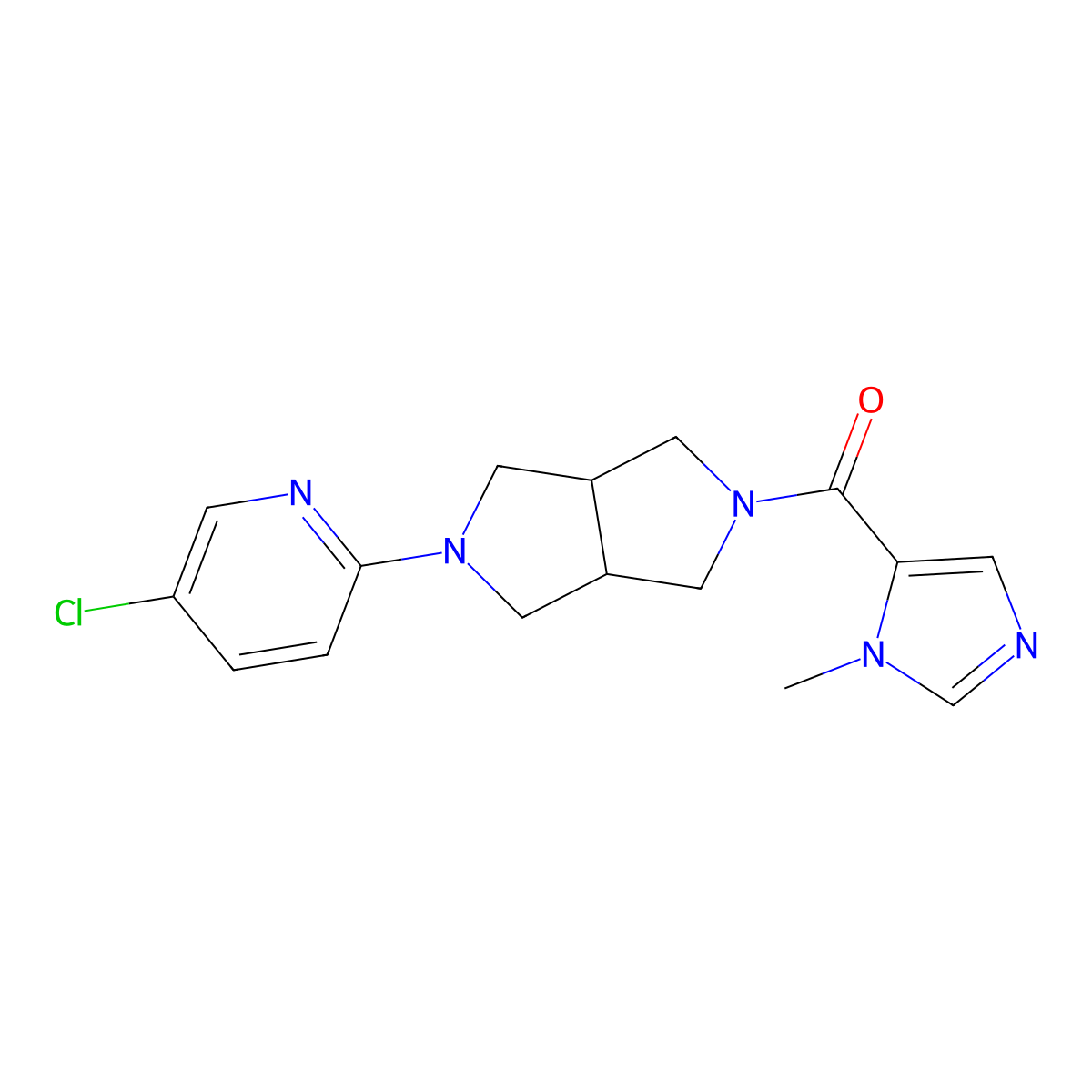 5-chloro-2-[5-(1-methyl-1H-imidazole-5-carbonyl)-octahydropyrrolo[3,4-c]pyrrol-2-yl]pyridine molecular structure, CAS 2770635-75-9
