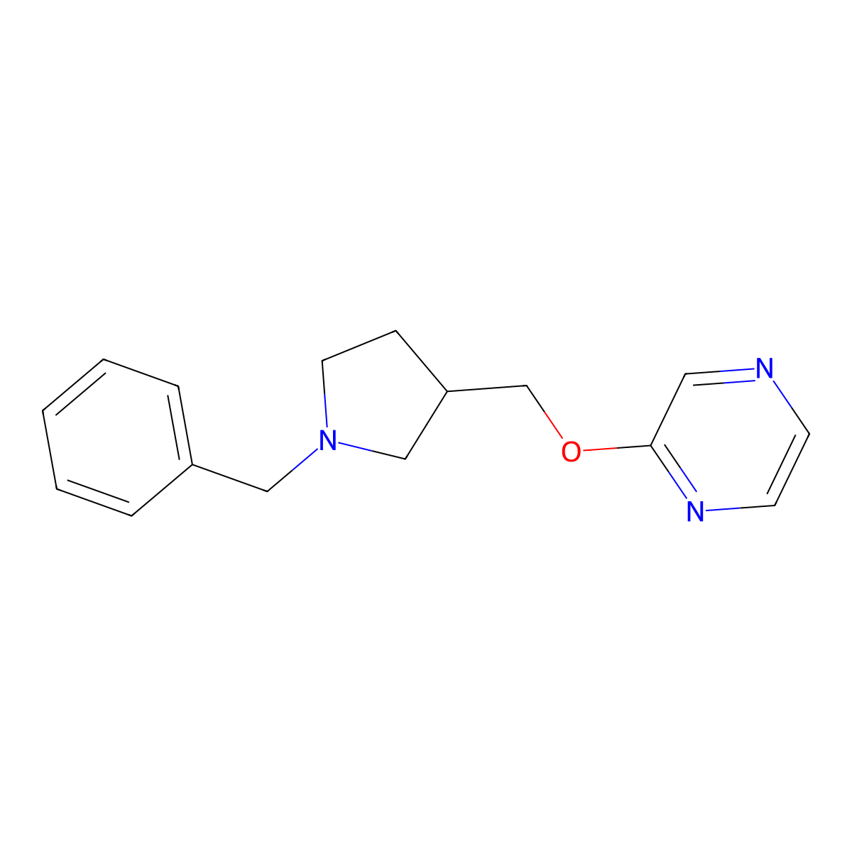 2-[(1-Benzylpyrrolidin-3-yl)methoxy]pyrazine molecular structure, CAS 2770635-80-6