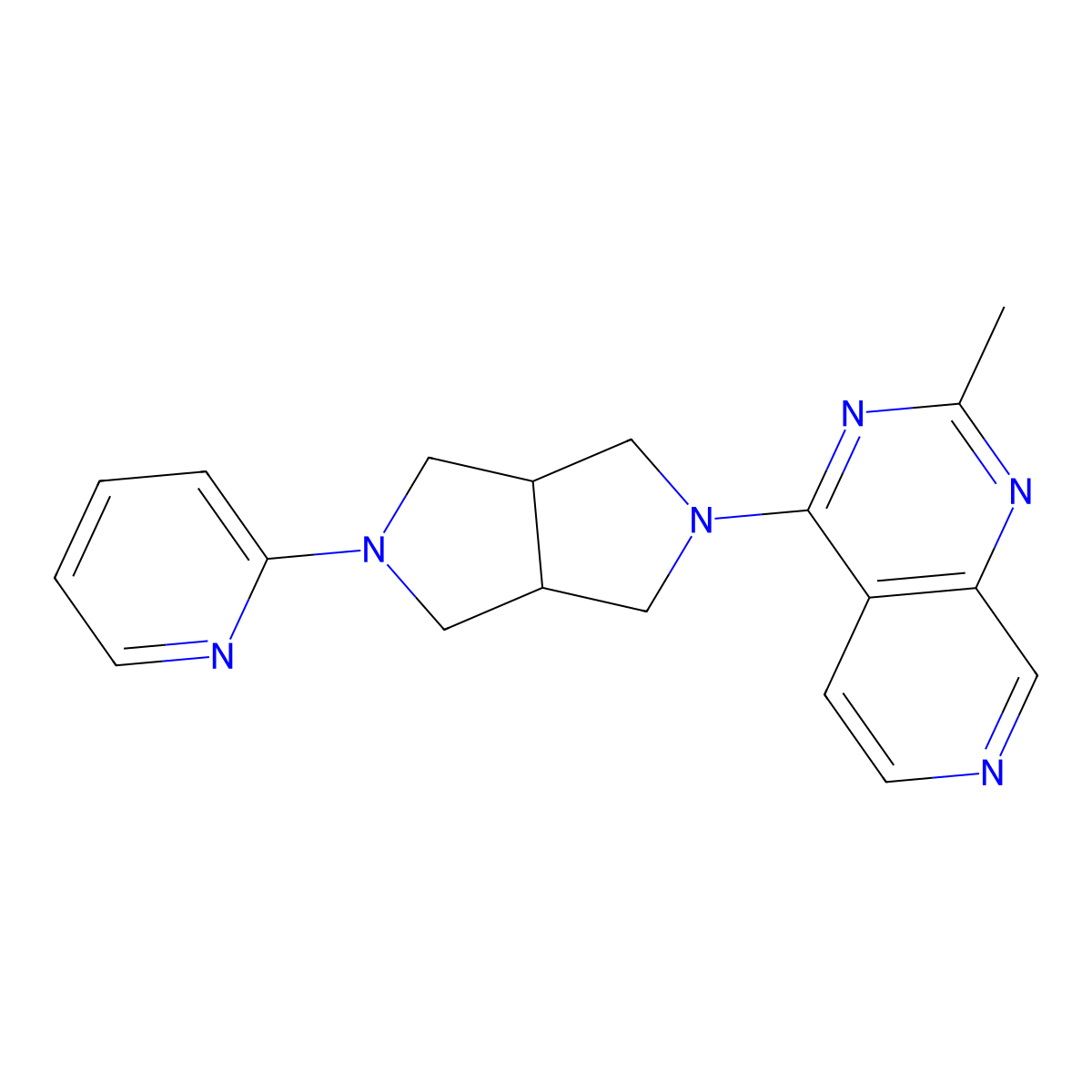2-(5-{2-Methylpyrido[3,4-d]pyrimidin-4-yl}-octahydropyrrolo[3,4-c]pyrrol-2-yl)pyridine molecular structure, CAS 2770635-82-8